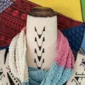 Bilum Stitch Scarf, with Ranu James artist, cultural practitioner and educator.