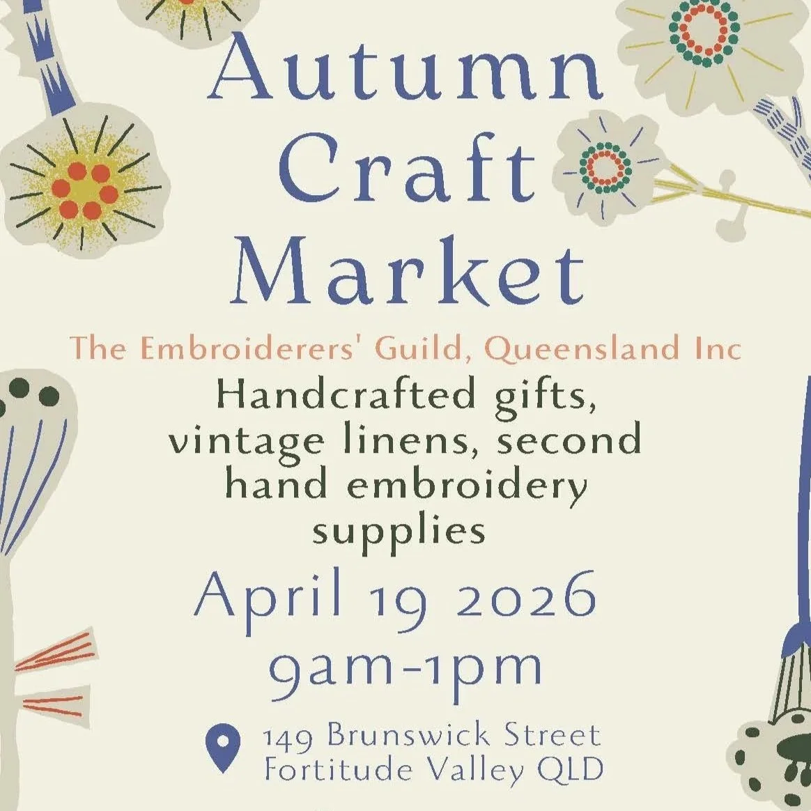 Autumn Craft Market at The Embroiderers' Guild, Queensland