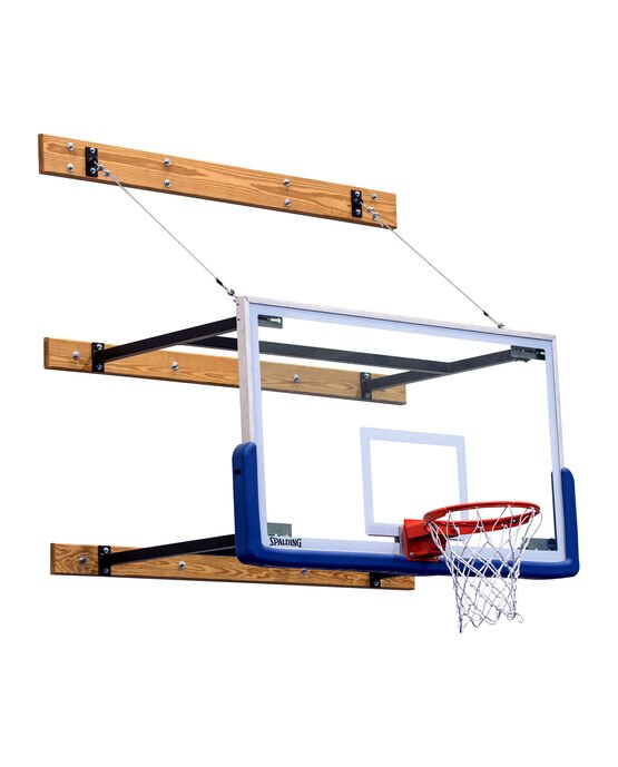 Wall-Braced Fold-Up Backstop w/ Manual Winch (36-60" Extension)