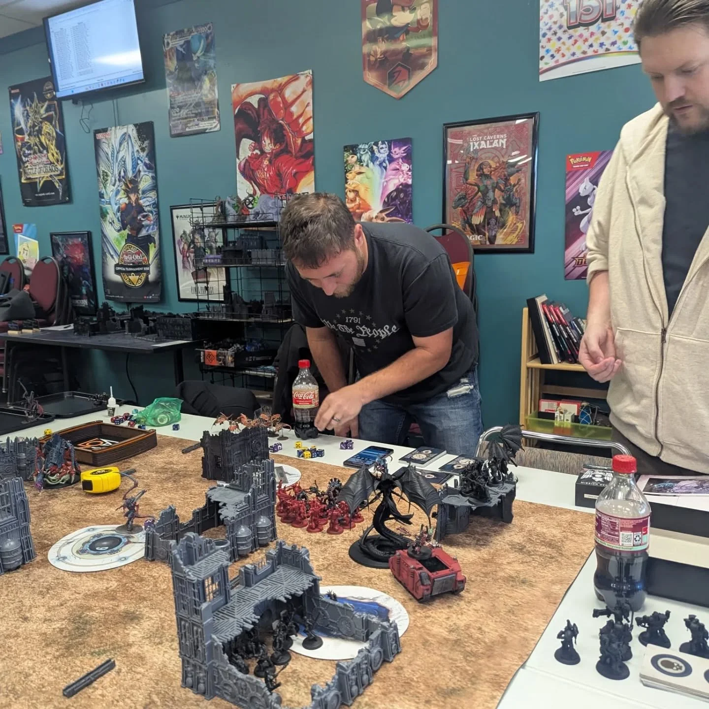 Playing some #WarHammer and cementing the rules for next week's 2V2 tournament! #warhammer40k #khorne #emperorschildren #tyranids #drukari