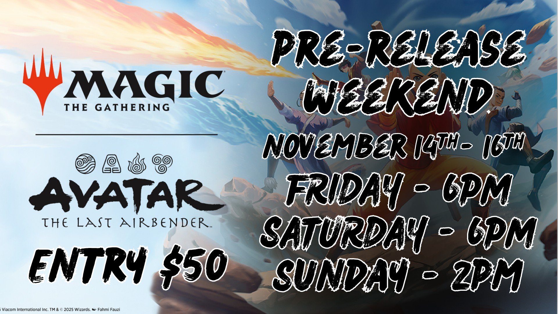 Pre-Release is Tomorrow!
Doors open at 12PM but Pre-Release kits will be cracked for play starting at 6PM. See you Nerds there!