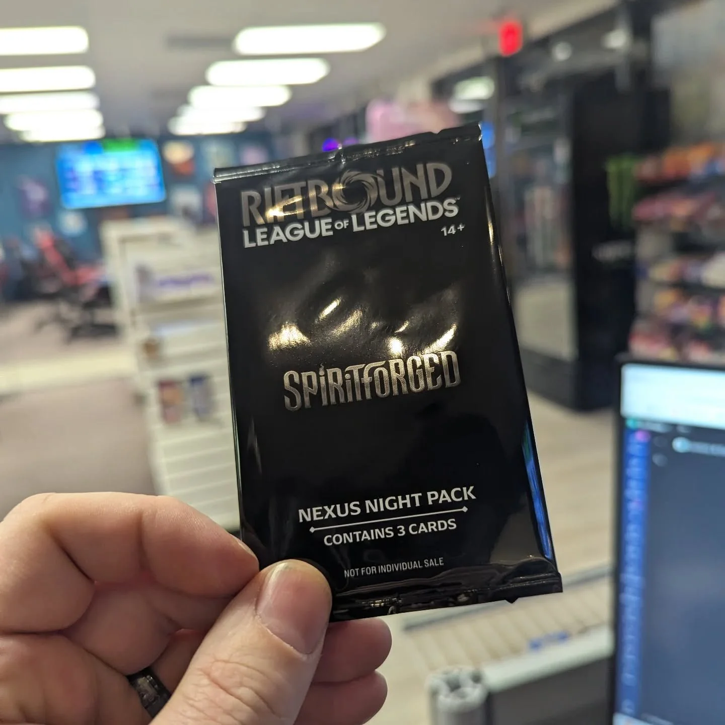 We got in the promo packs for Nexus Nights starting next week! Riftbound TCG Set 2 "Spirit Forged" will be in soon.