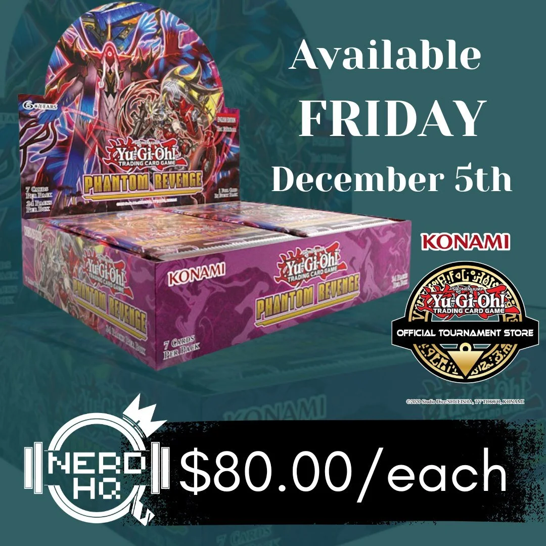 New Yu-Gi-Oh! set drops this week! 
Phantom Revenge brings three brand-new themes so you can take vengeance on your competition! Dedicated Duelists and collectors can get their hands on both Collector's Rare and Starlight Rare upgrades in Phantom Rev