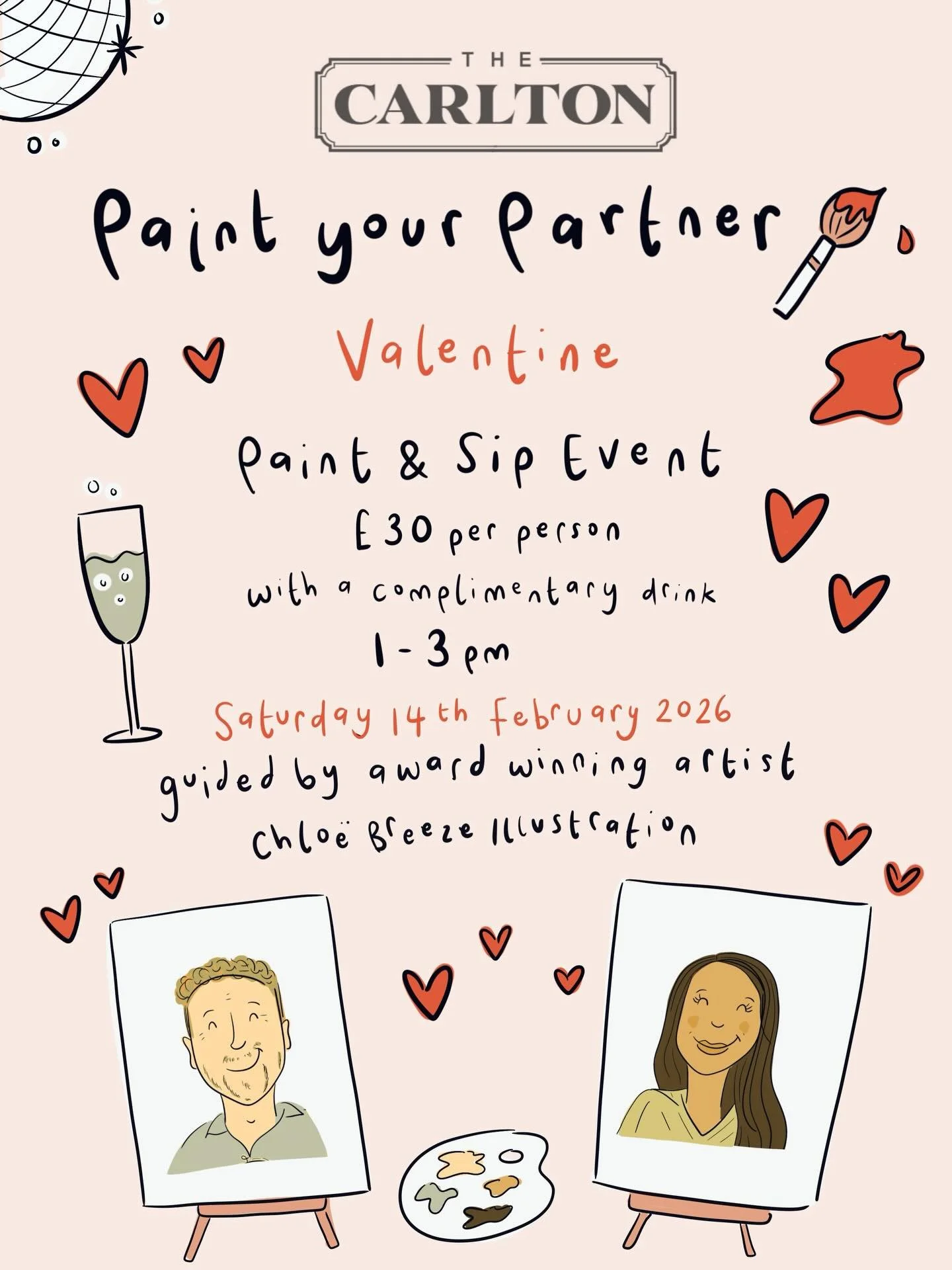 S O excited to be working with the @thecarltonnewcastle as creative lead on lots of different workshops throughout 2026! 💕

Starting with P A I N T your partner on Valentine&rsquo;s Day Saturday 14th February 1-3pm ✨

The workshop includes a canvas 