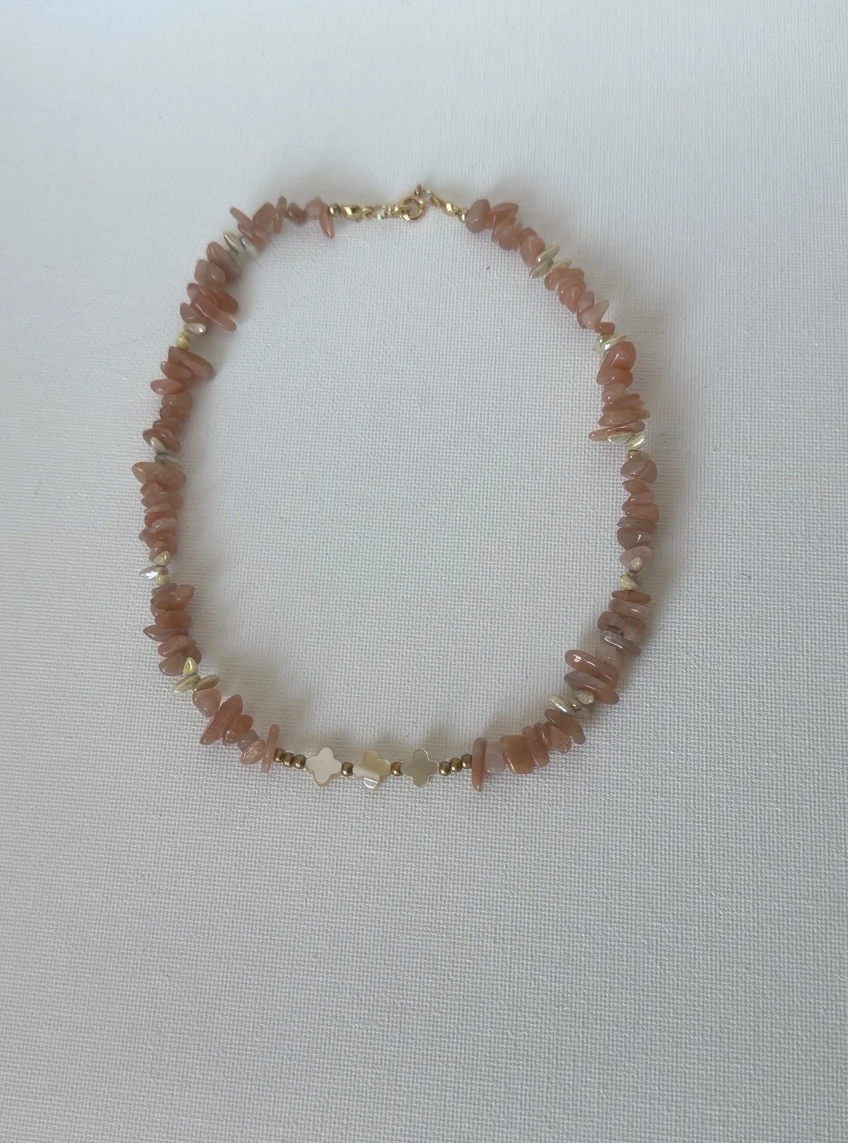 Sunstone + Shell Necklace