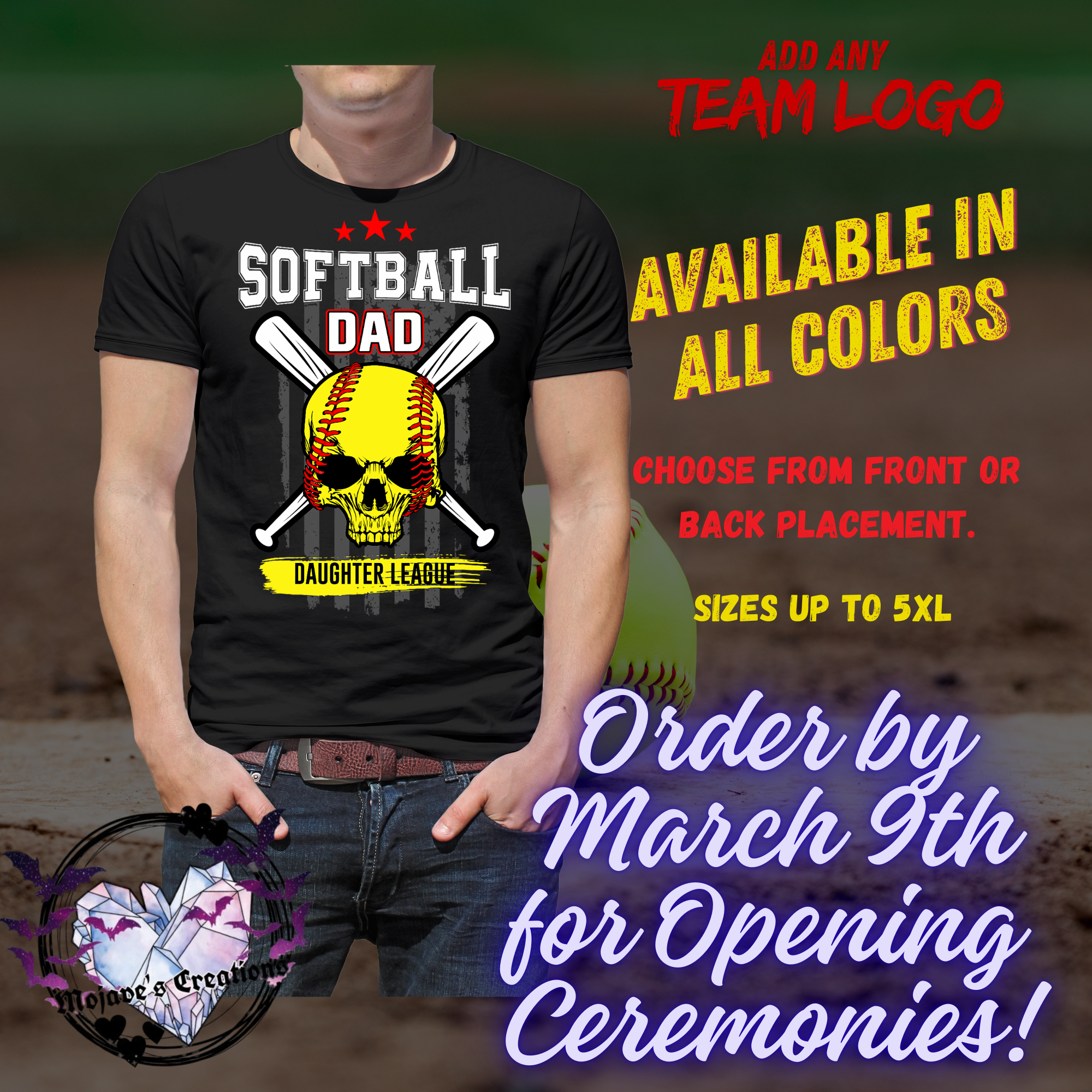 Softball Dad Skull