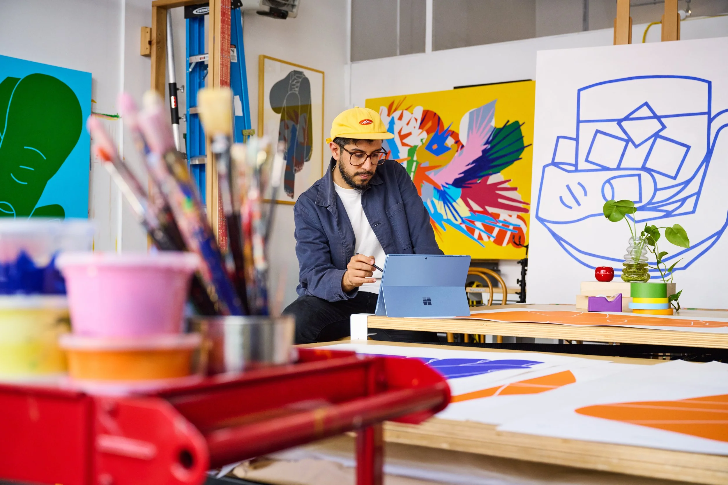 Artist Sebastian Curi featured in the award-winning Designed by Microsoft, Made for You brand campaign.