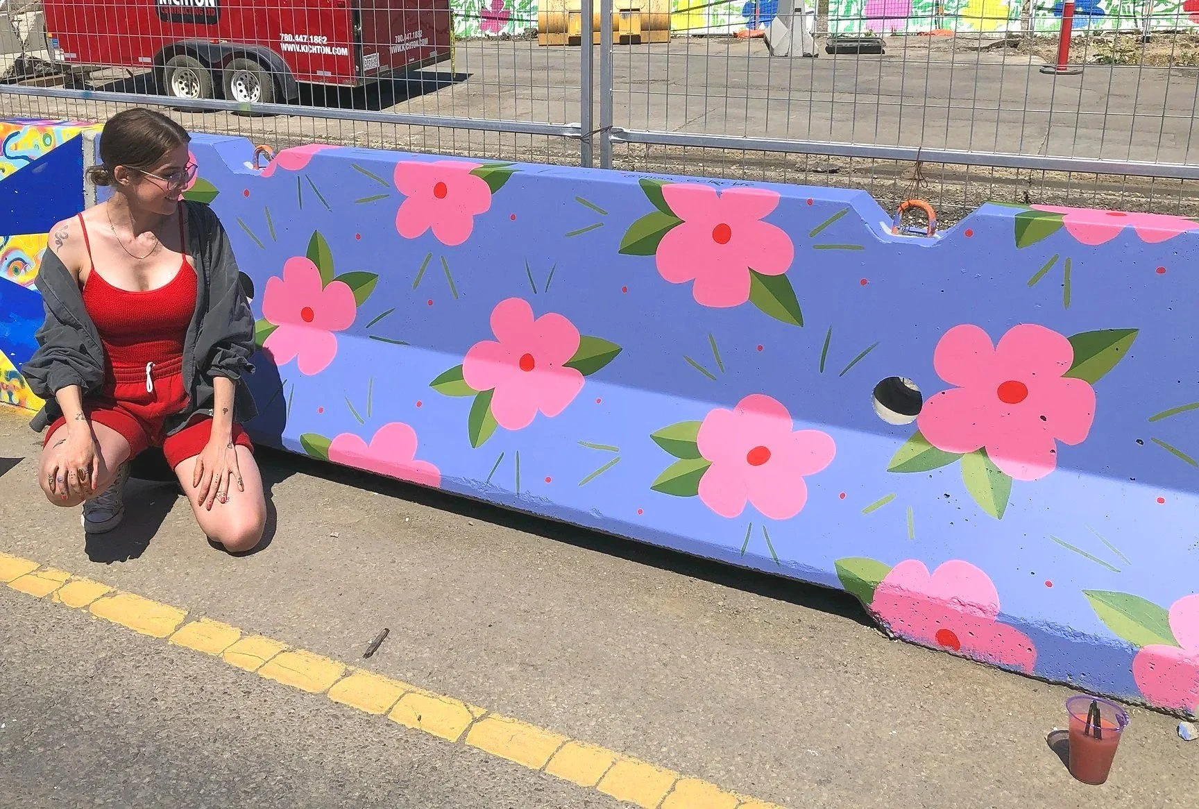 124 st barrier, pink