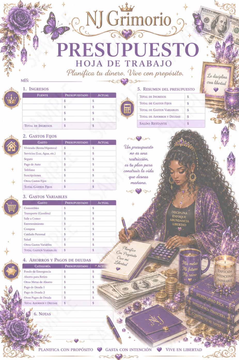 NJ Grimorio Hoja Digital - Hoja de trabajo de Presupuesto 1
