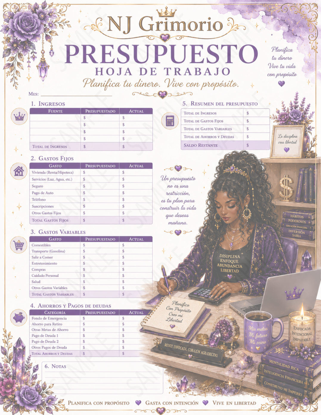 NJ Grimorio Hoja Digital - Hoja de trabajo de Presupuesto 2