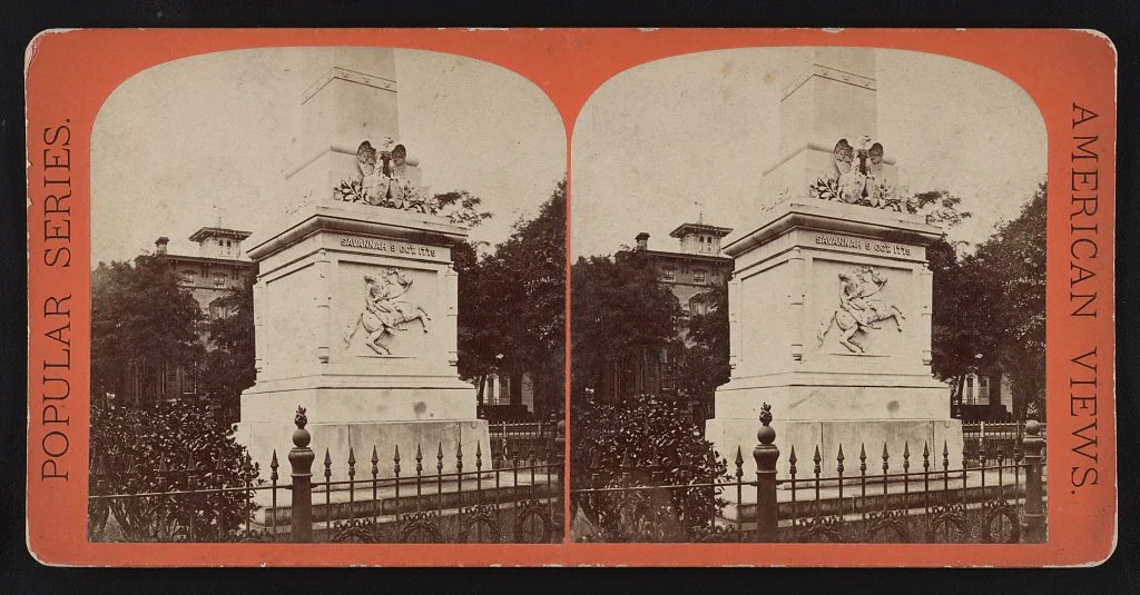 Stereograph of the Pulaksi Monument courtesy of the Library of Congress