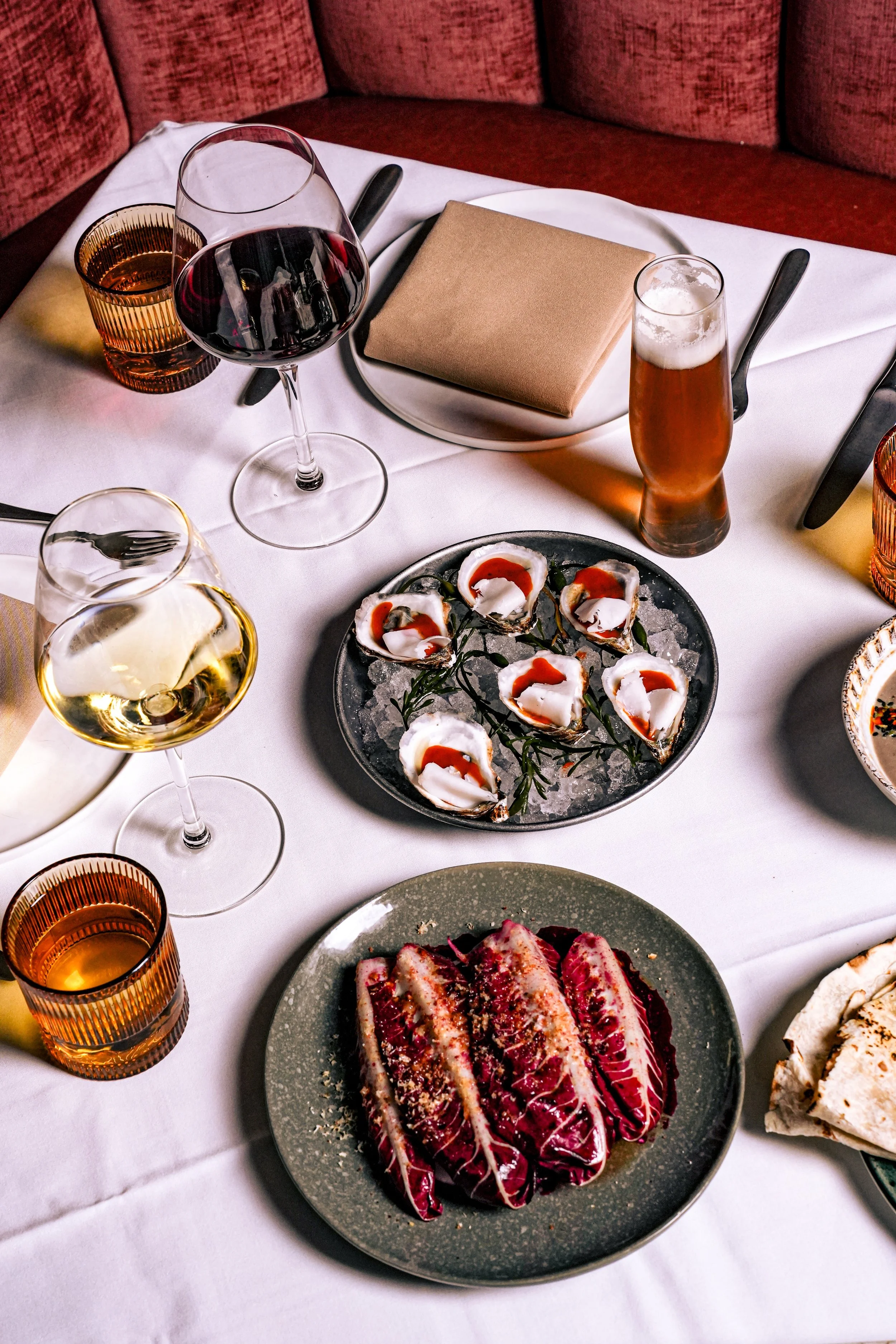 A table of shared plates at Trino
