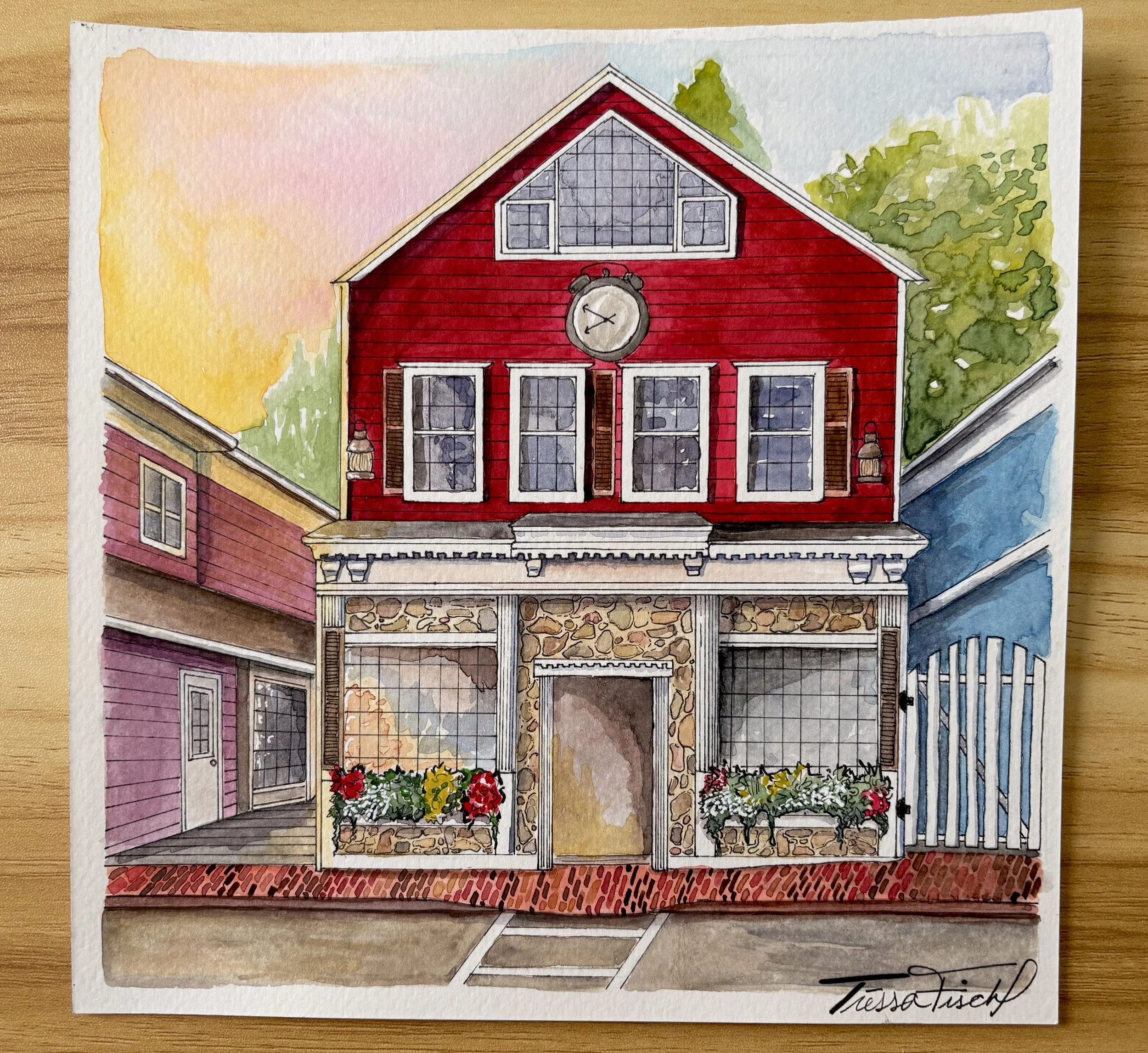 Kennebunkport Main Store Front: 8x8 Print