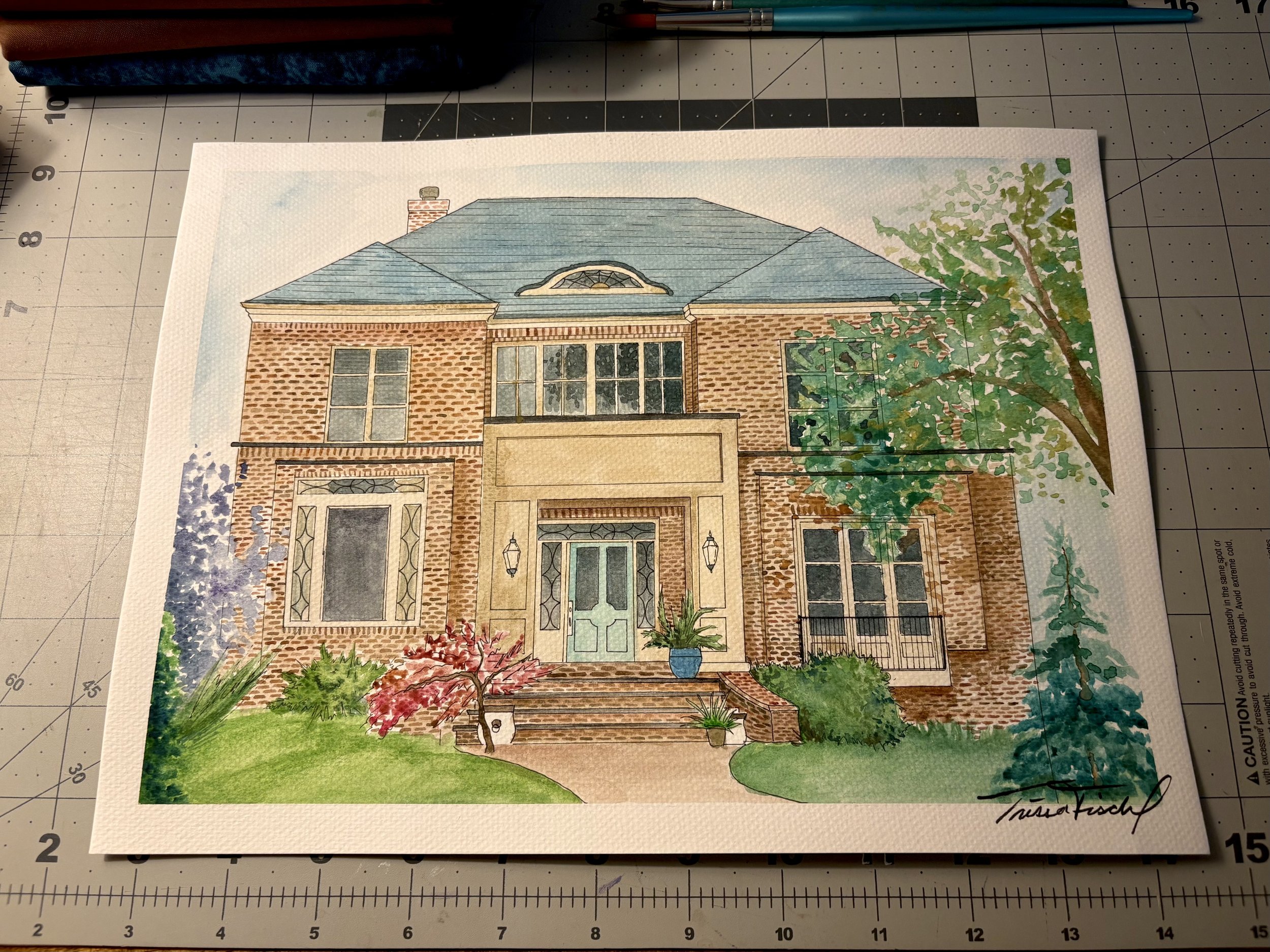 Custom, hand painted, Home Portait