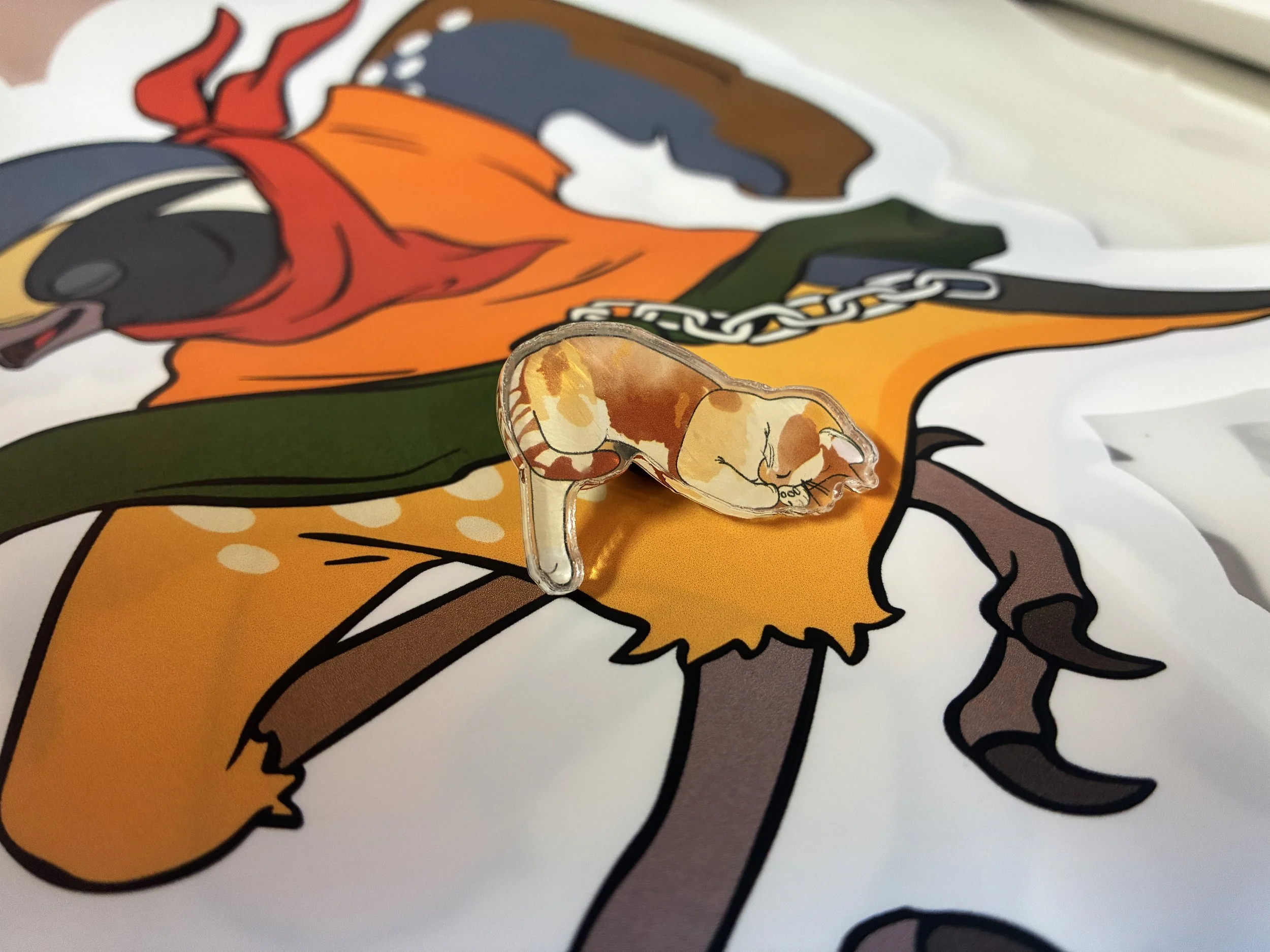 Cat Nap Acrylic Lapel Pin