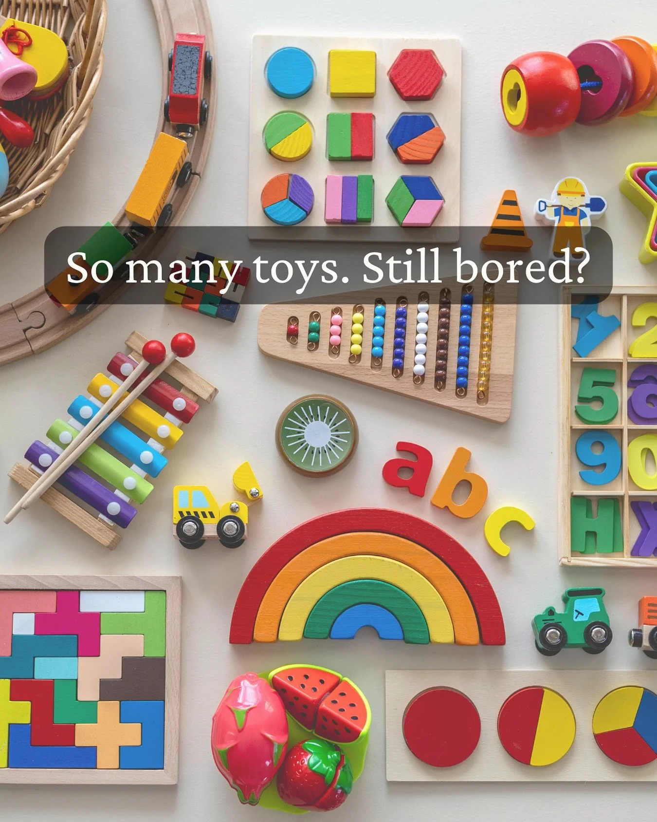 Good toys matter. ✨ Open-ended, high-quality toys are an amazing way to spark imagination and support development.

But here&rsquo;s the catch &rarr; too many toys out at once can actually overwhelm kids. Instead of sparking creativity, the clutter c