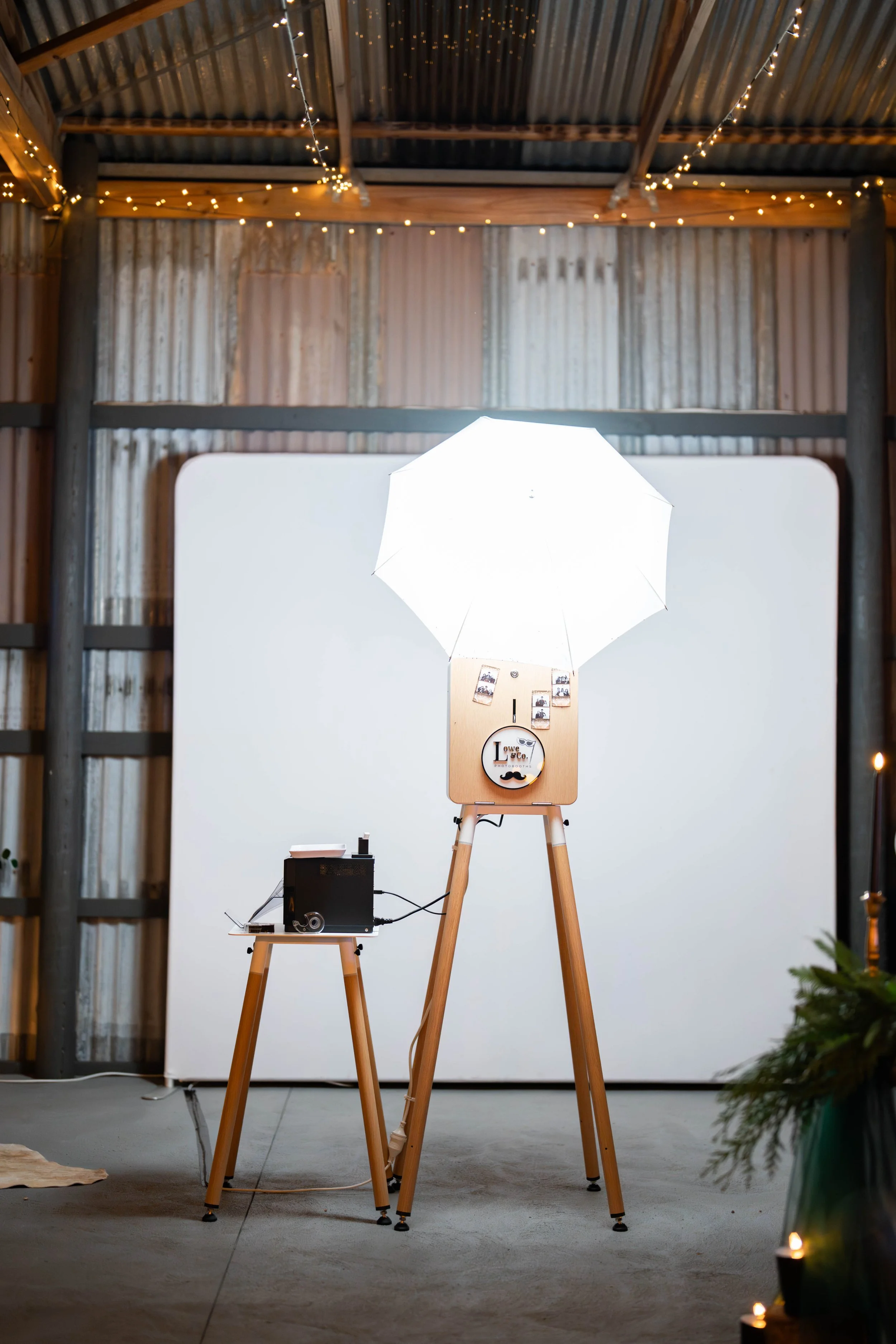 Elegant black and white photo booth hire at Melbourne wedding