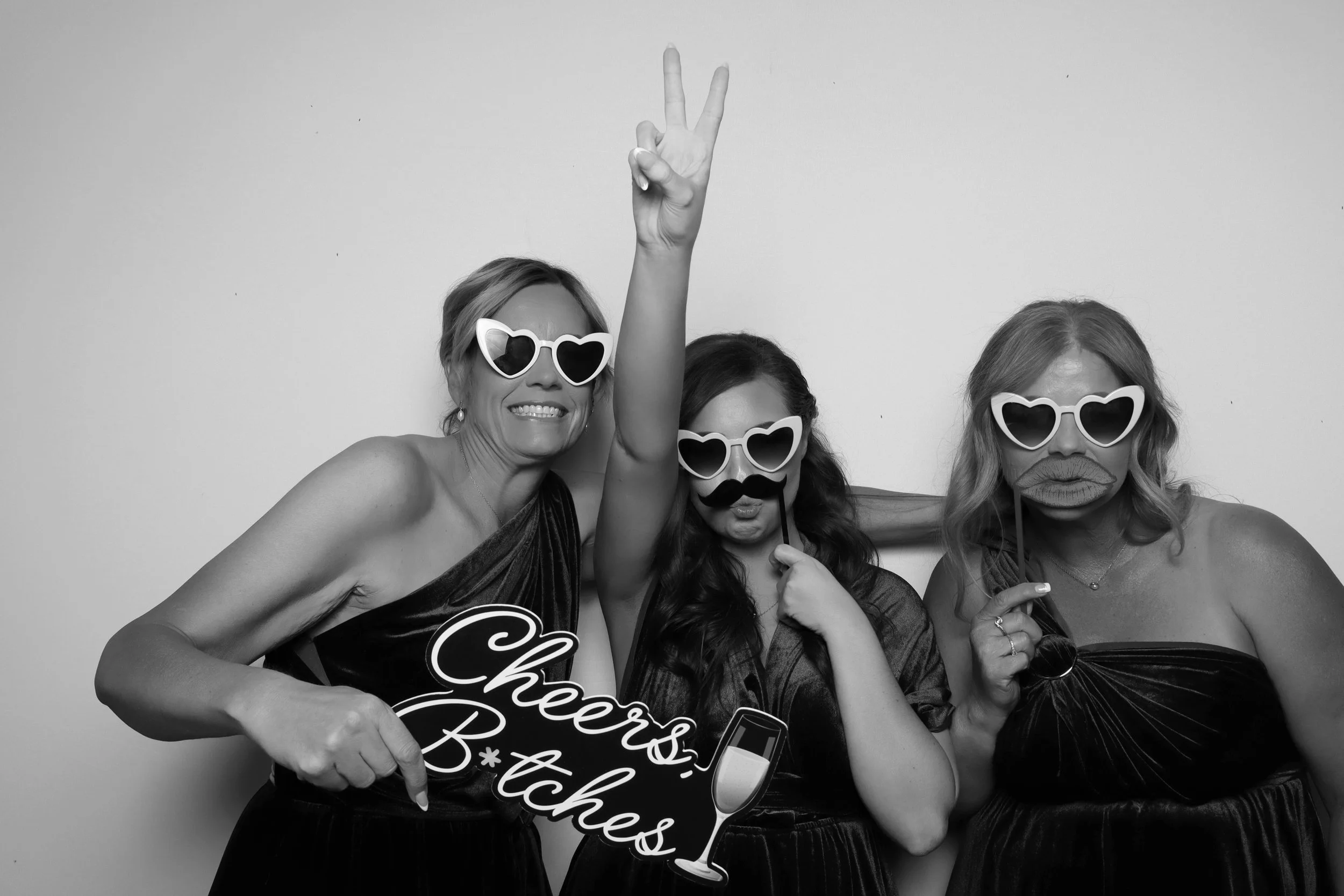 Wedding guests in elegant glam photo booth hire Melbourne