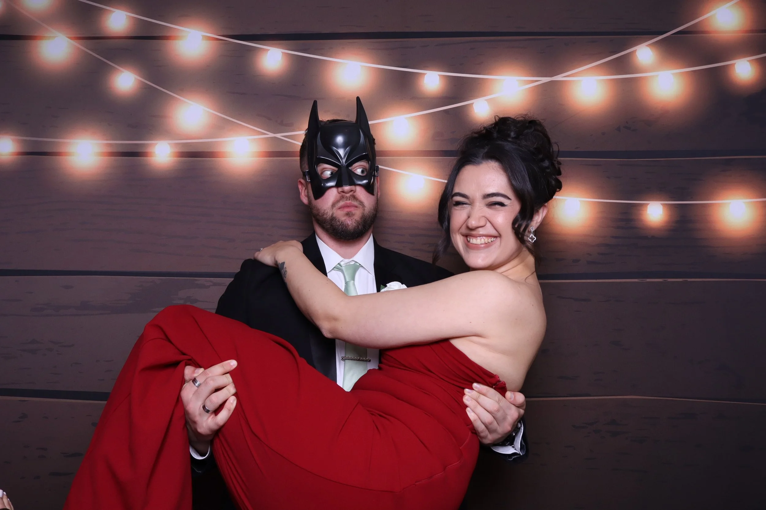 Family group photo in colour photo booth at Melbourne wedding