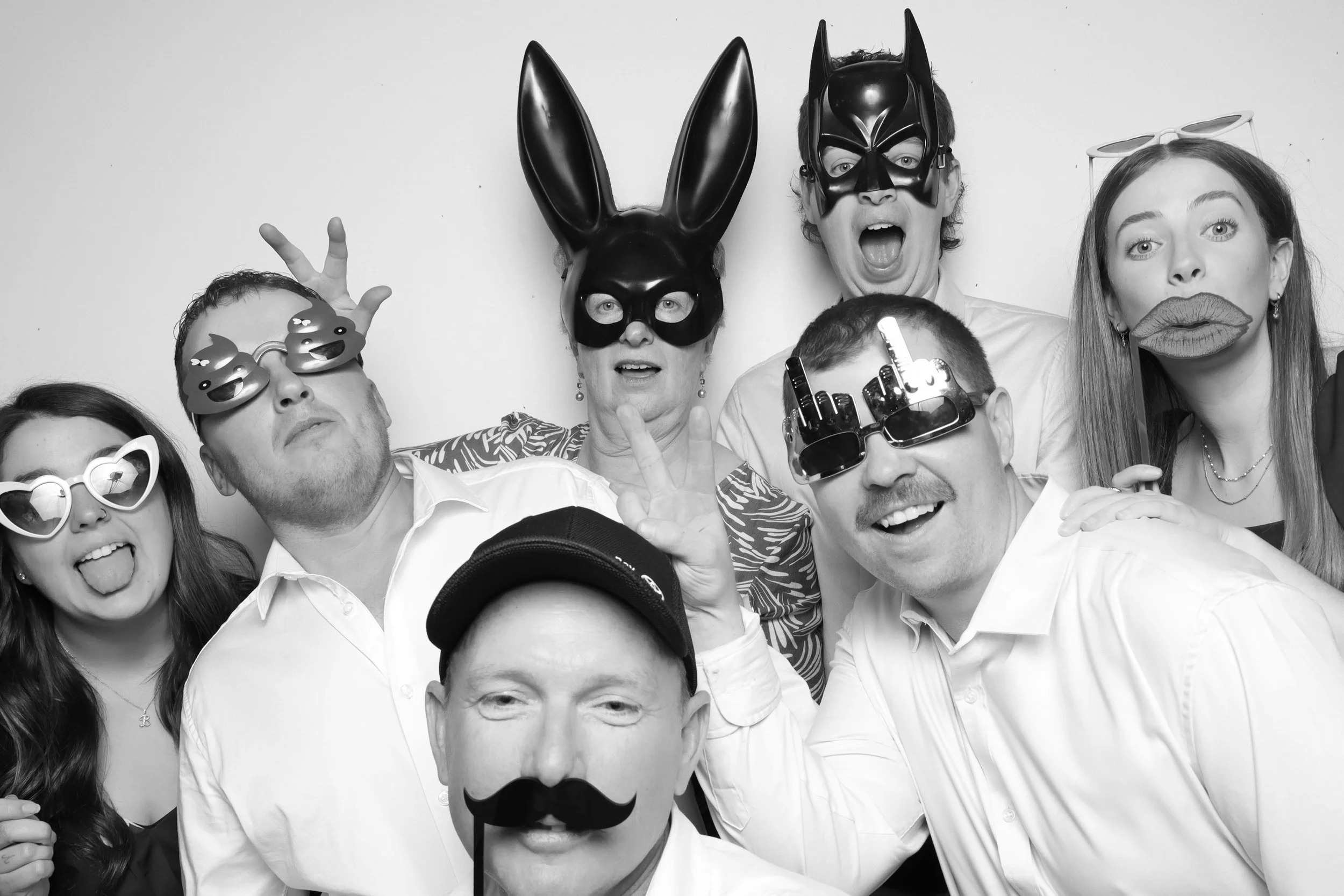 Wedding guests in elegant glam photo booth hire Melbourne