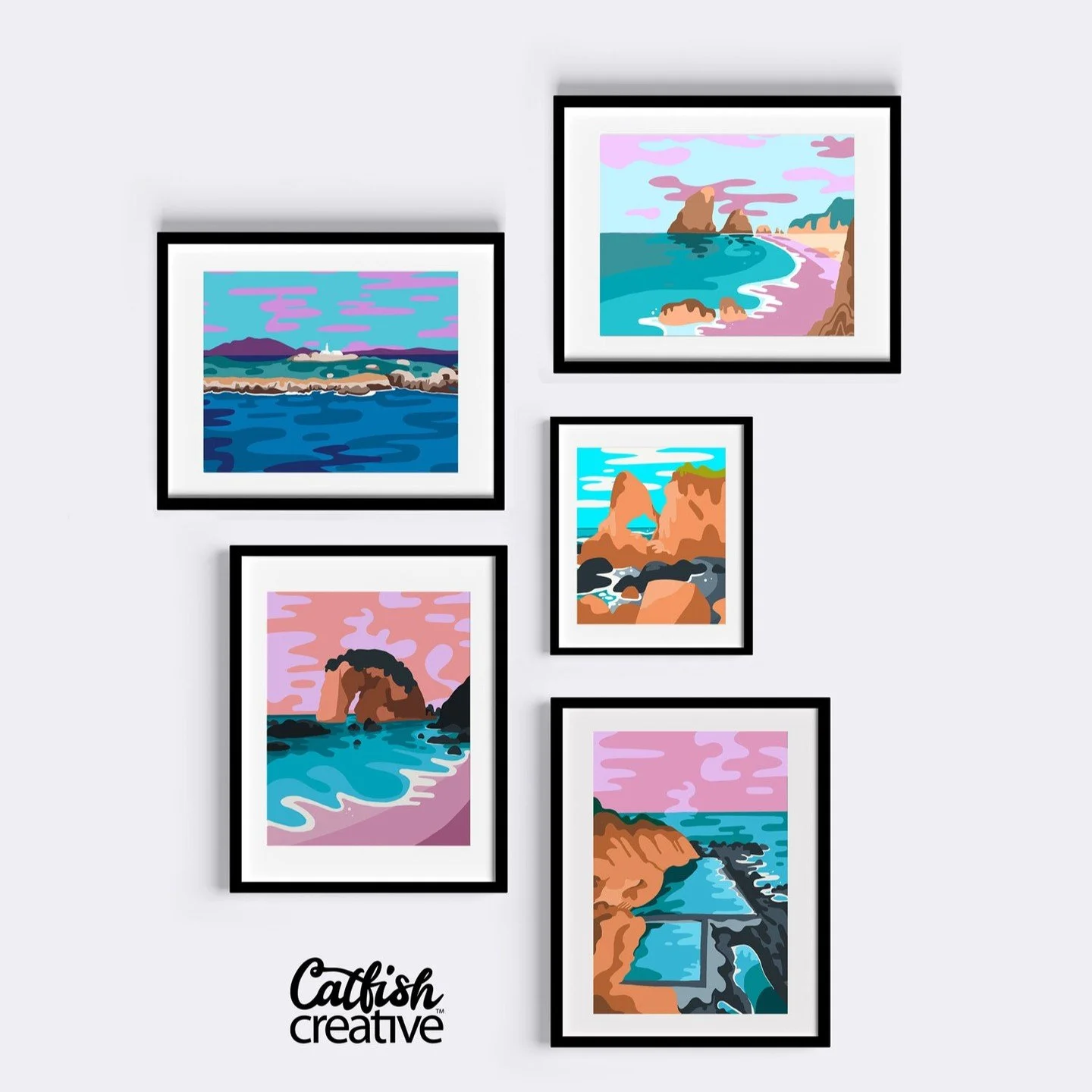 Last few days hanging in the @art_room_luke_kelly_artwork - pop in Tues or Weds this week to see my Chromatic Coast acrylic paintings and digital art prints. 

It's been such a lovely experience to get out of my own way and just share stuff. 

PM me 