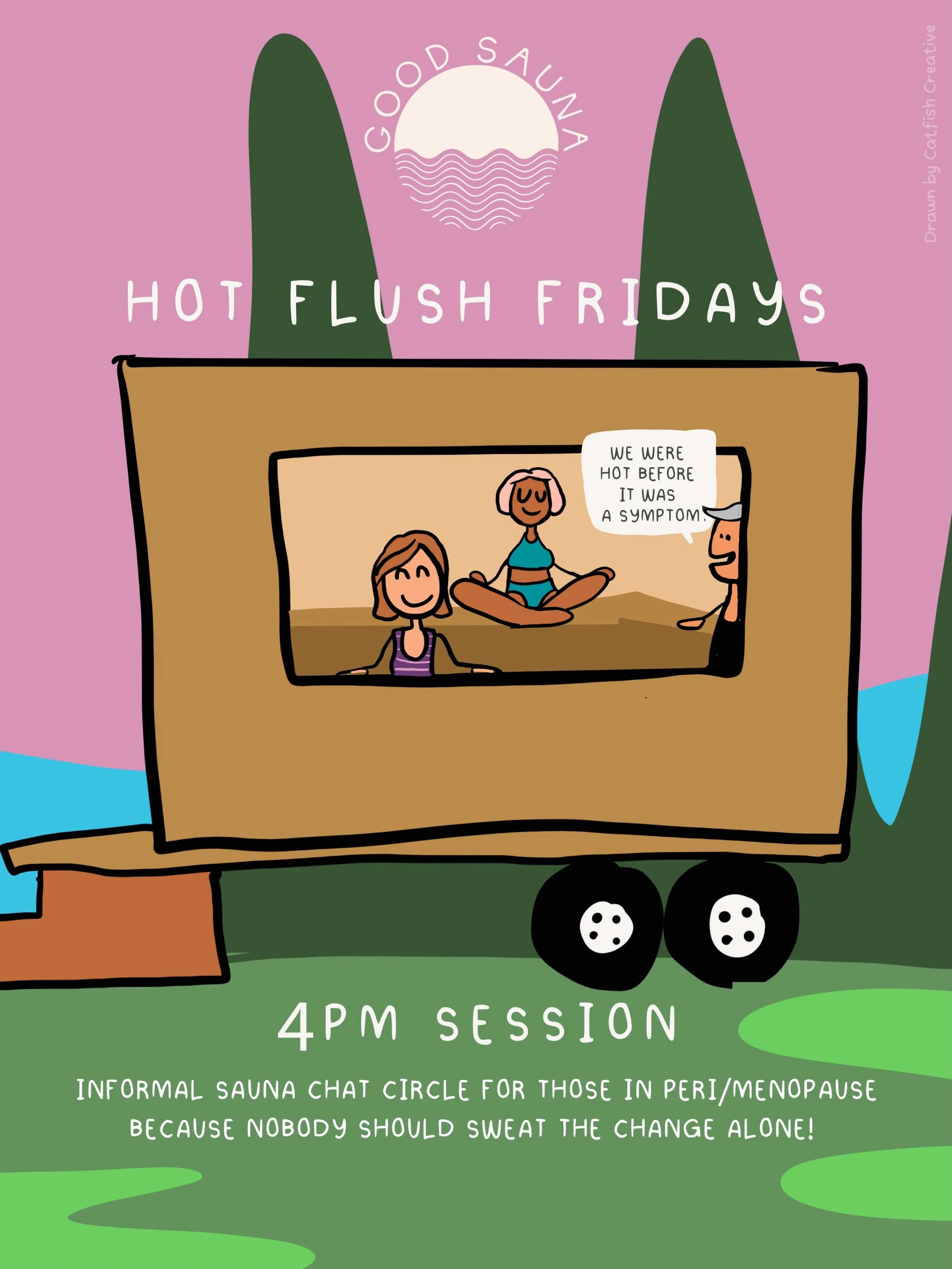 Starting this week - Hot Flush Fridays! A collab with @goodsauna.aUStralia to create a (hot) little space to sit in circle for mindful conversation about navigating the rollercoaster of hormones the 40s and 50s bring for some of us&hellip;  we&rsquo;