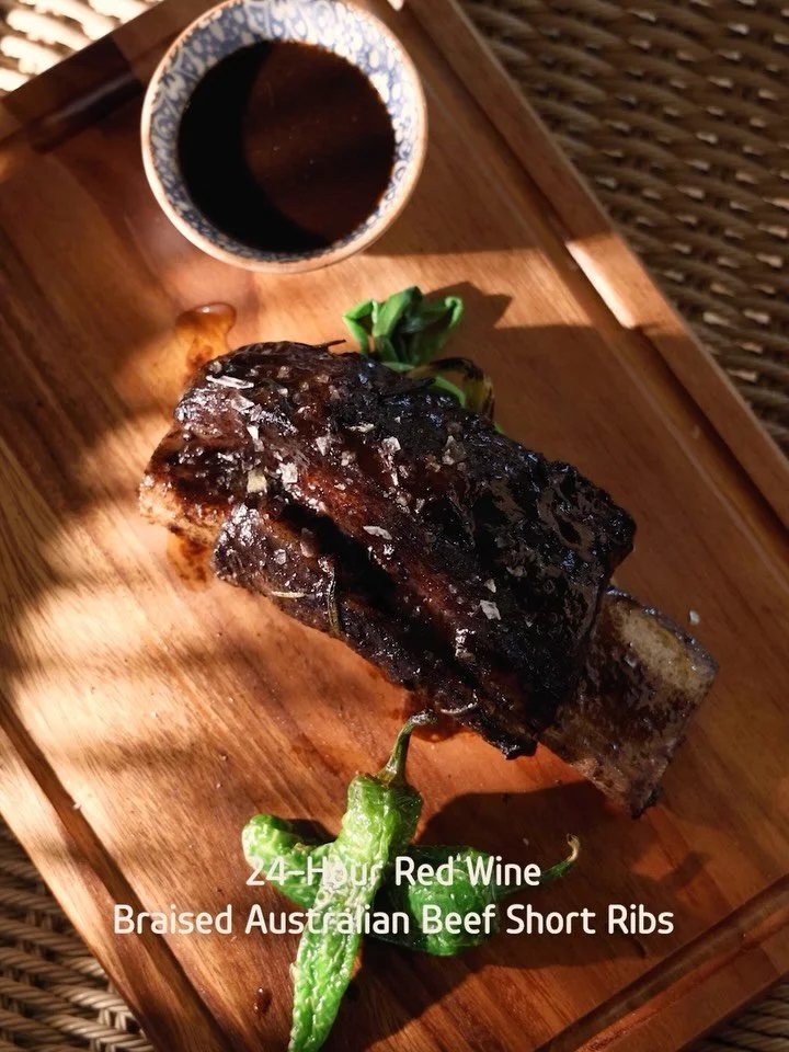 Slow-cooked, sun-approved.⁠

24-hour red wine&ndash;braised short ribs, rich and tender, made for long lunches that turn into lazy afternoons.⁠