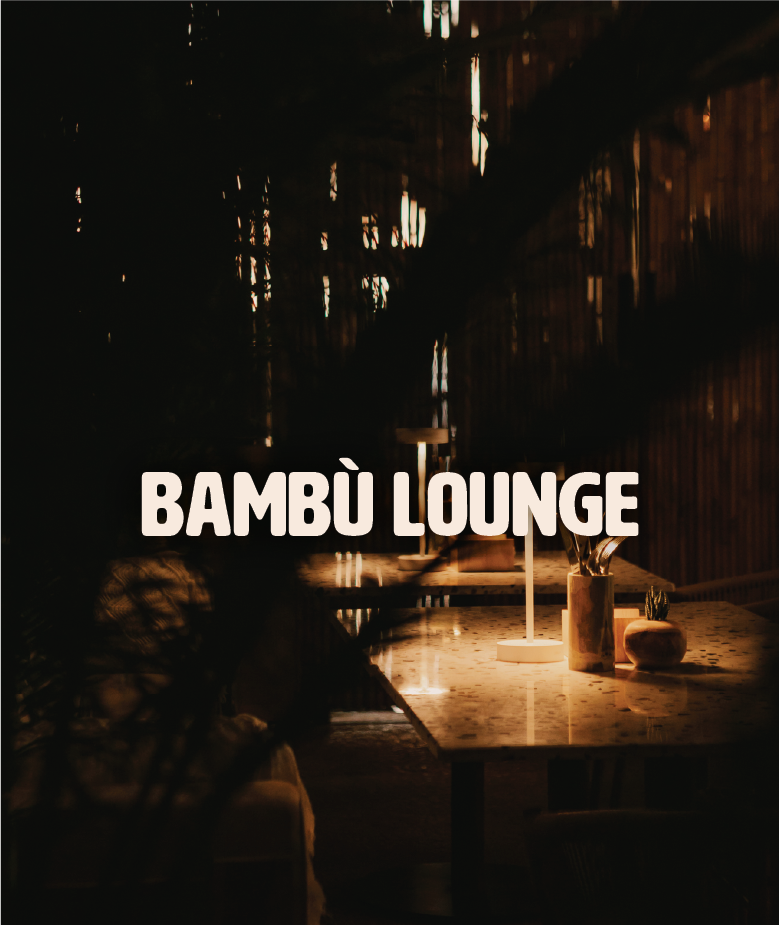 A stylish rooftop lounge with a Bamboo inspired design, perfect for relaxing with cocktails above the city and sea.