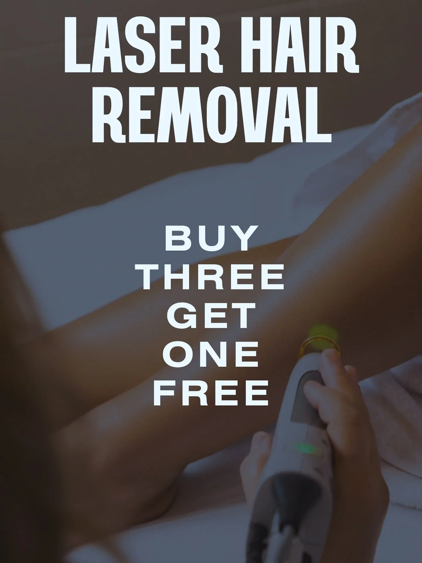 Because self-care should feel rewarding 
Buy 3 sessions of laser hair removal and enjoy the 4th free &mdash; same size treatment area.
Your path to silky-smooth skin starts here.  Call or text to schedule your appointment (360)839-0781