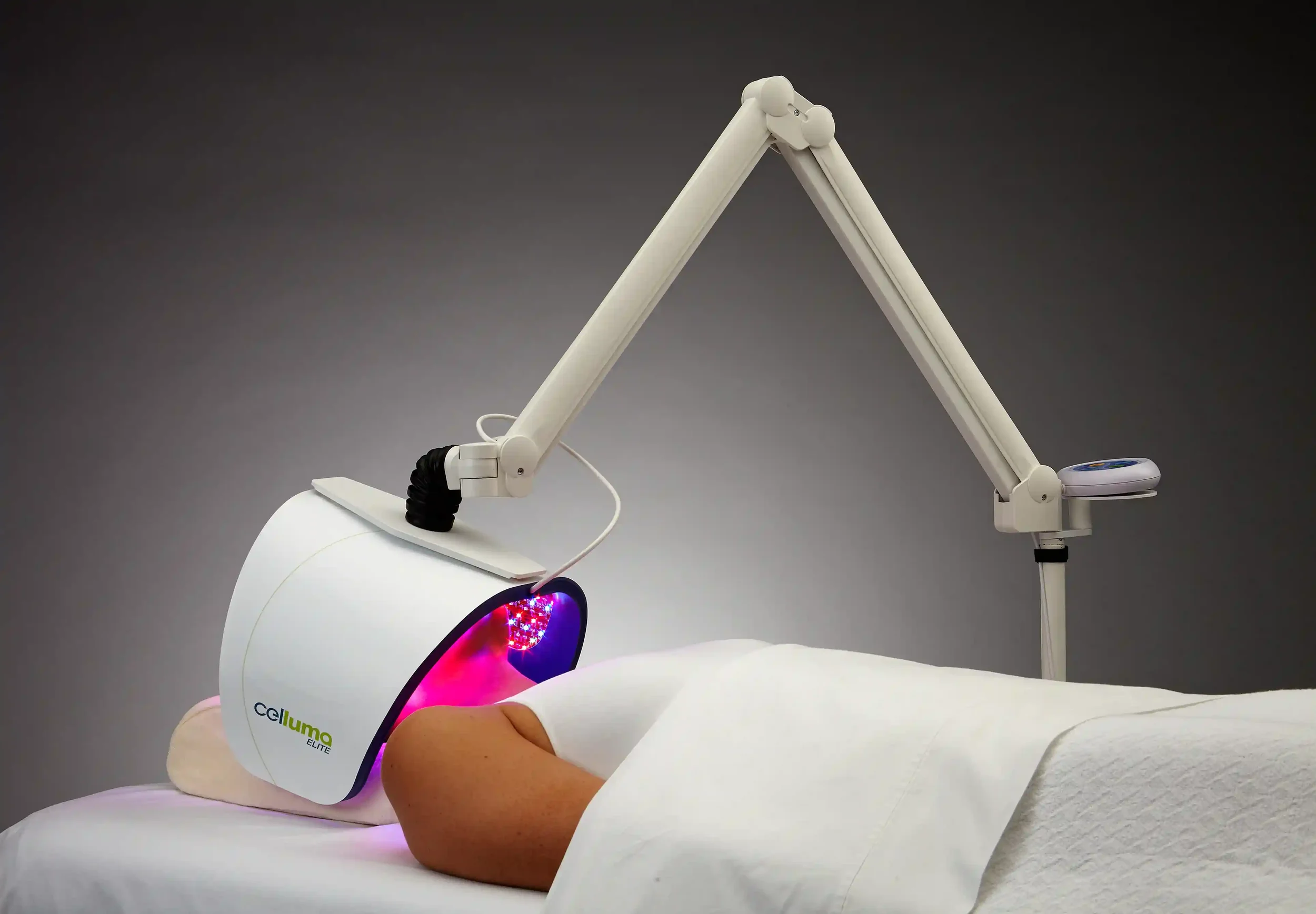 Celluma LED device during light therapy session at Truly Esthetic Vancouver WA