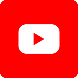 YouTube play button icon on a red background