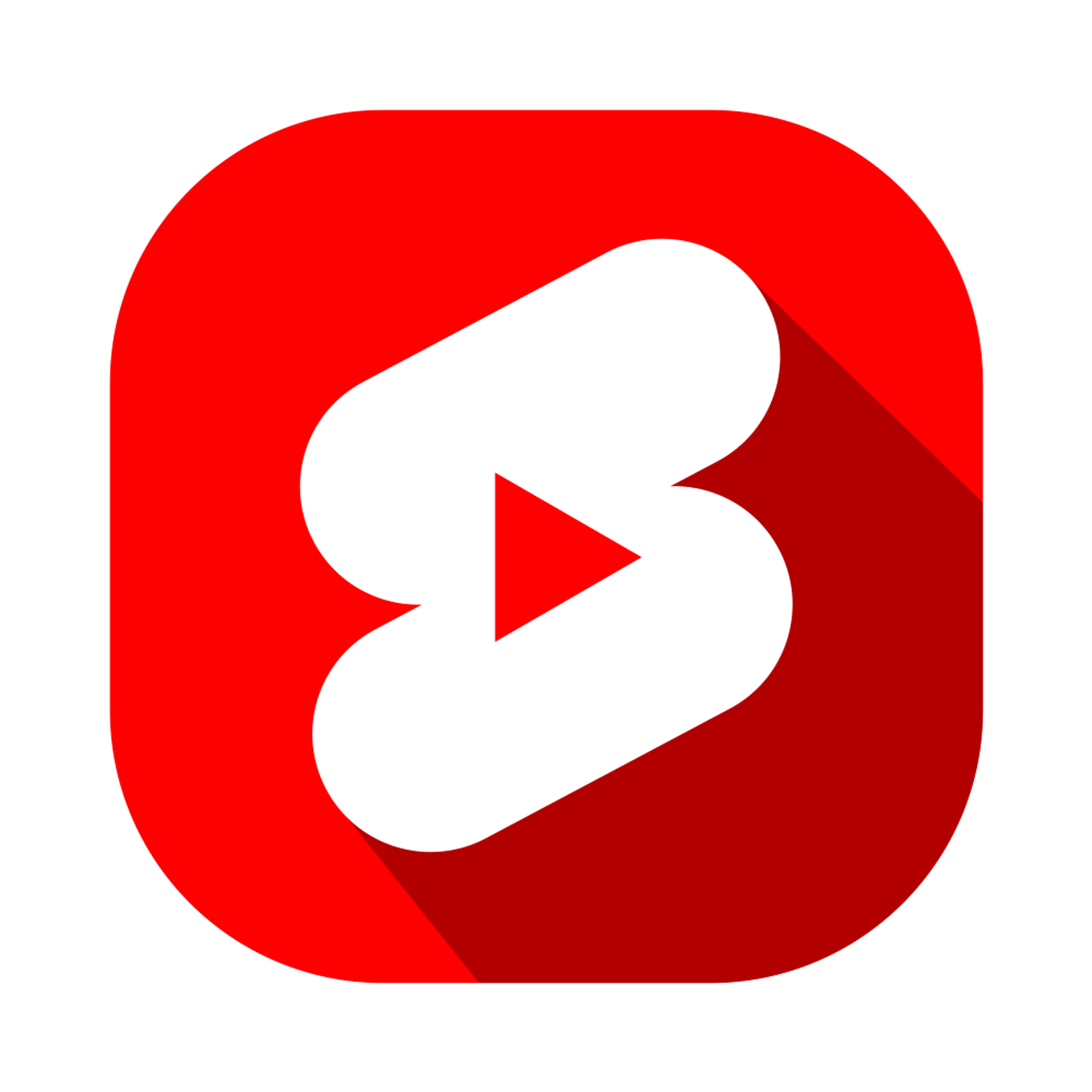 Stylized red YouTube Shorts logo with a white play button on a black background