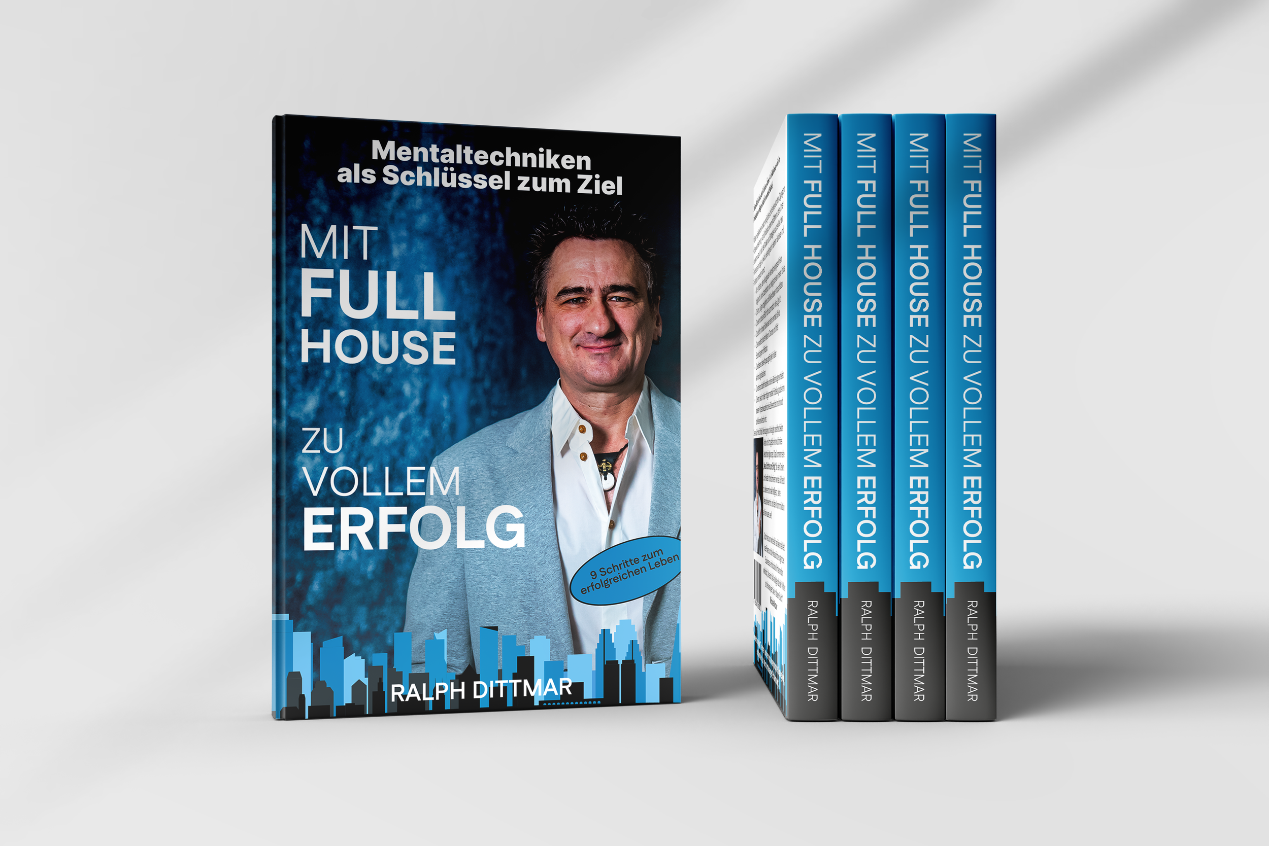 Buchmockup vom Buch "Mit Full House zu vollem Erfolg" von Ralph Dittmar.