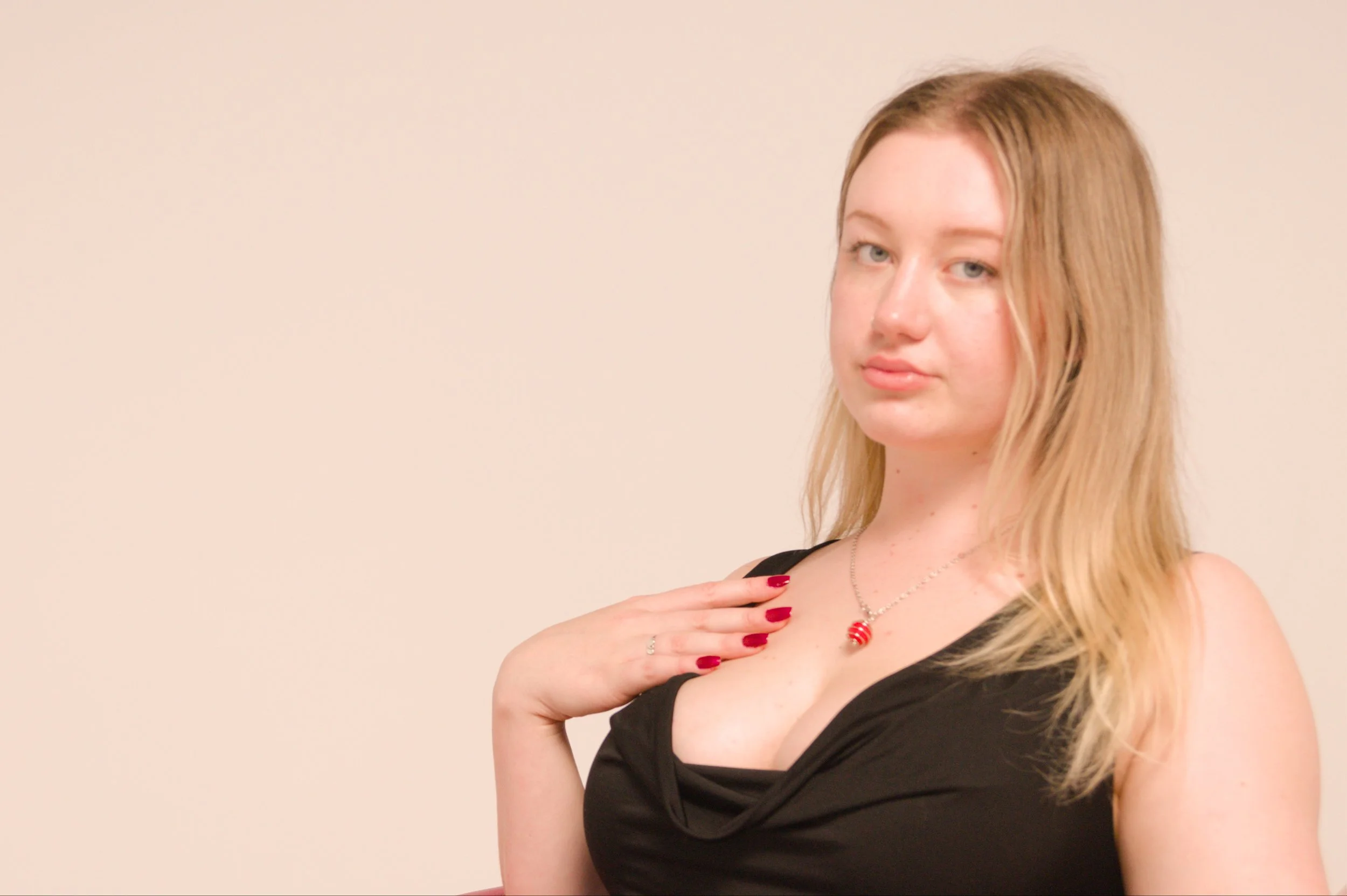 Silver and Red Spiral Necklace