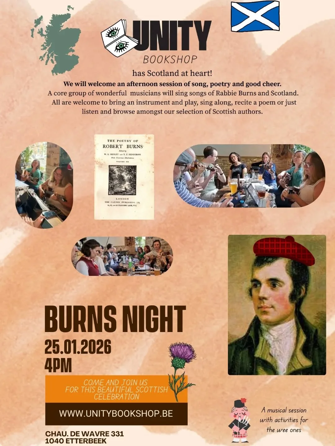 🏴󠁧󠁢󠁳󠁣󠁴󠁿 You didn't think you would experience it in Belgium right? Neither did we actually!

Thanks to Scottish folks met during those small weeks of opening, we have the privilege at Unity Bookshop to host our very first "Burn's night&qu