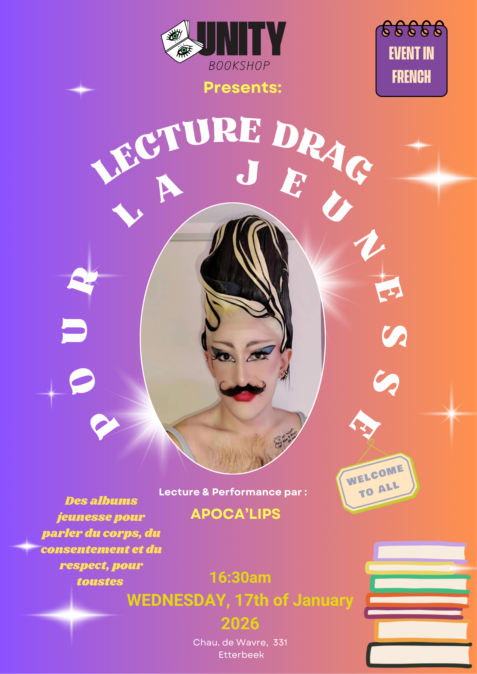 (FR) Lecture Drag pour la jeunesse - avec Apoca'Lips
