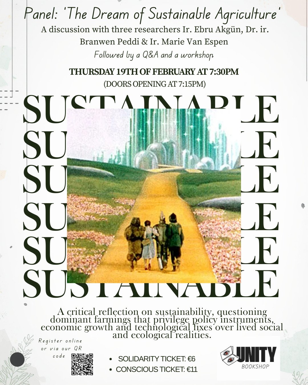 Save the date!! 
Join us for a discussion with researchers for our common future. With Ir. Ebru Akg&uuml;n, Dr. ir. Branwen Peddi &amp; Ir. Marie Van Espen

What is sustainable in a world we shaped against nature?

This panel reflects a critical refl