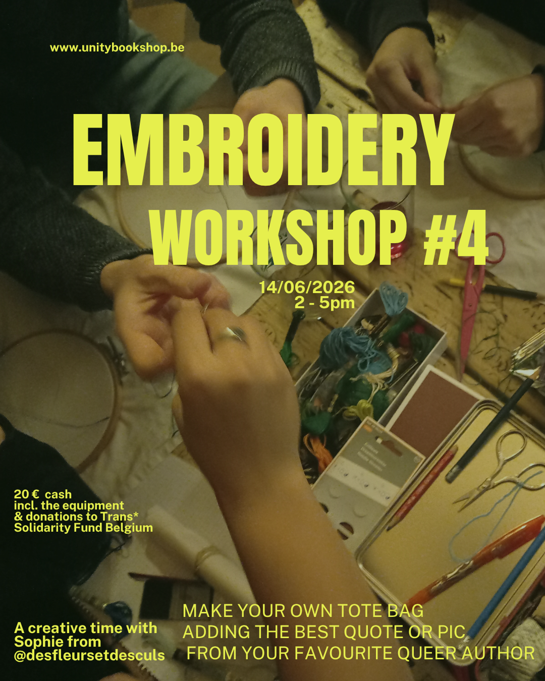 broderie militante - Make your own tote bag  with a design on queer authors (FR/en) 