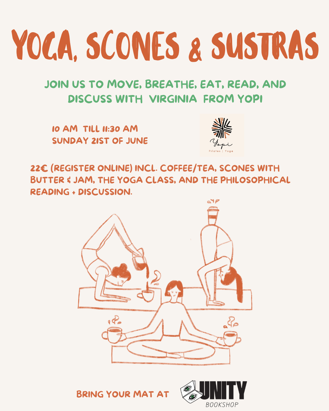 Yoga, scones and sutras
