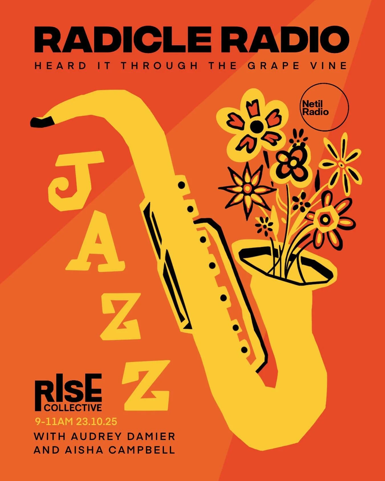 HEARD IT THROUGH THE GRAPEVINE🌱👂🏽LIVE 9AM - 11AM ON NETIL RADIO. 

In this episode of Radicle Radio we are going to explore Next Generation jazz! The importance of the community roots, the genre&rsquo;s political origins and the dynamics we see pl