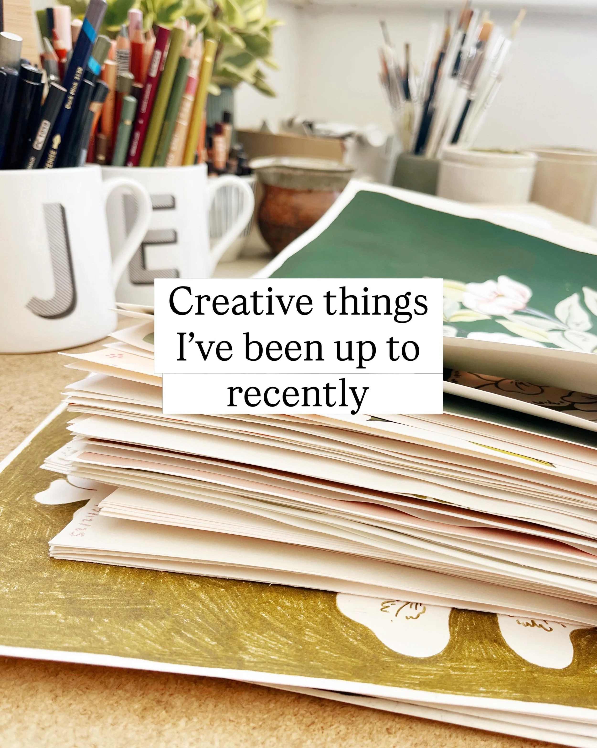 The last few weeks in the studio ☀️ 
Drawing, painting &amp; designing ✍🏻