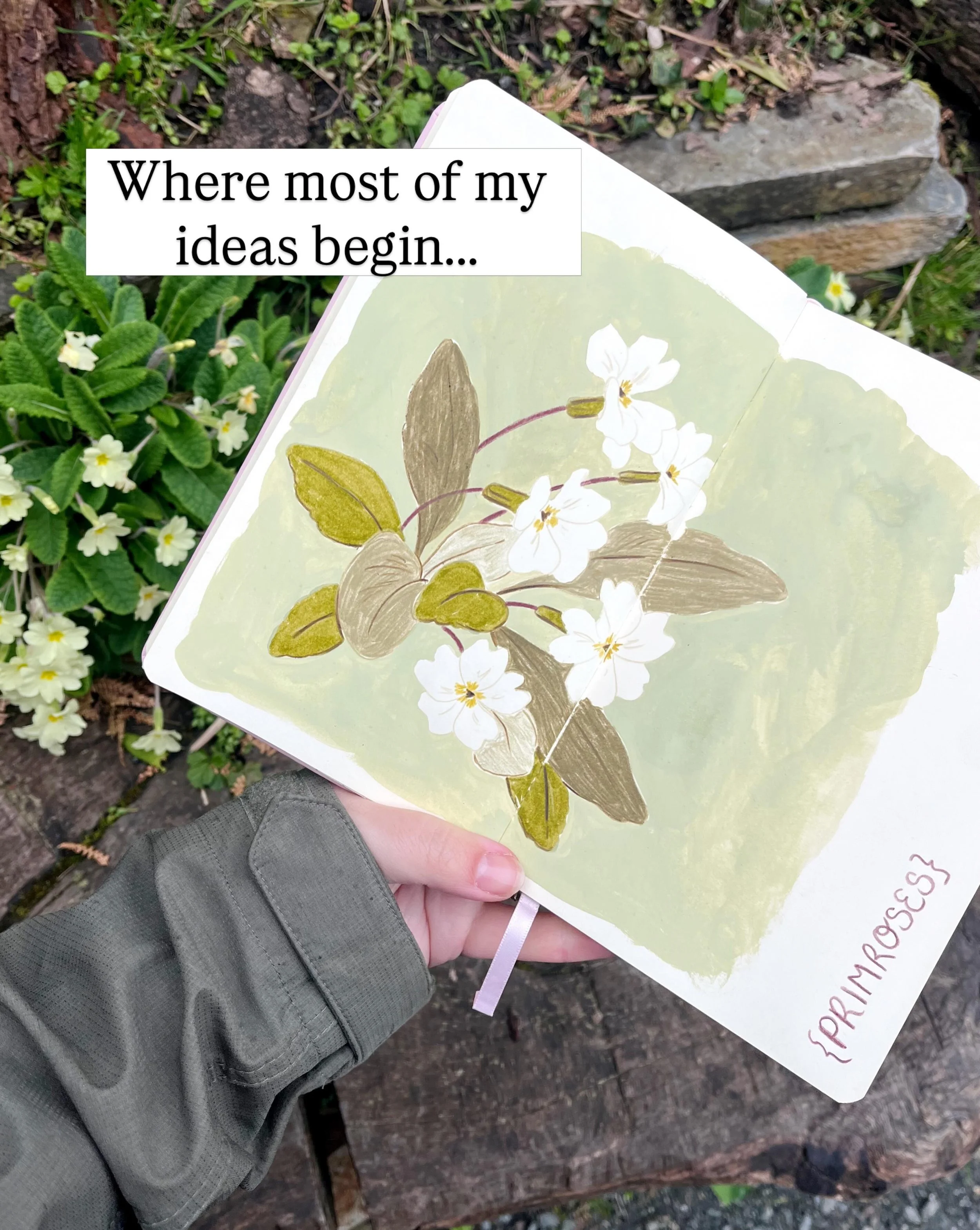 Most of my designs begin as a drawing in my sketchbook at one of my favourite botanical gardens 🌸 @kewgardens @heligangardens @highdowngardens