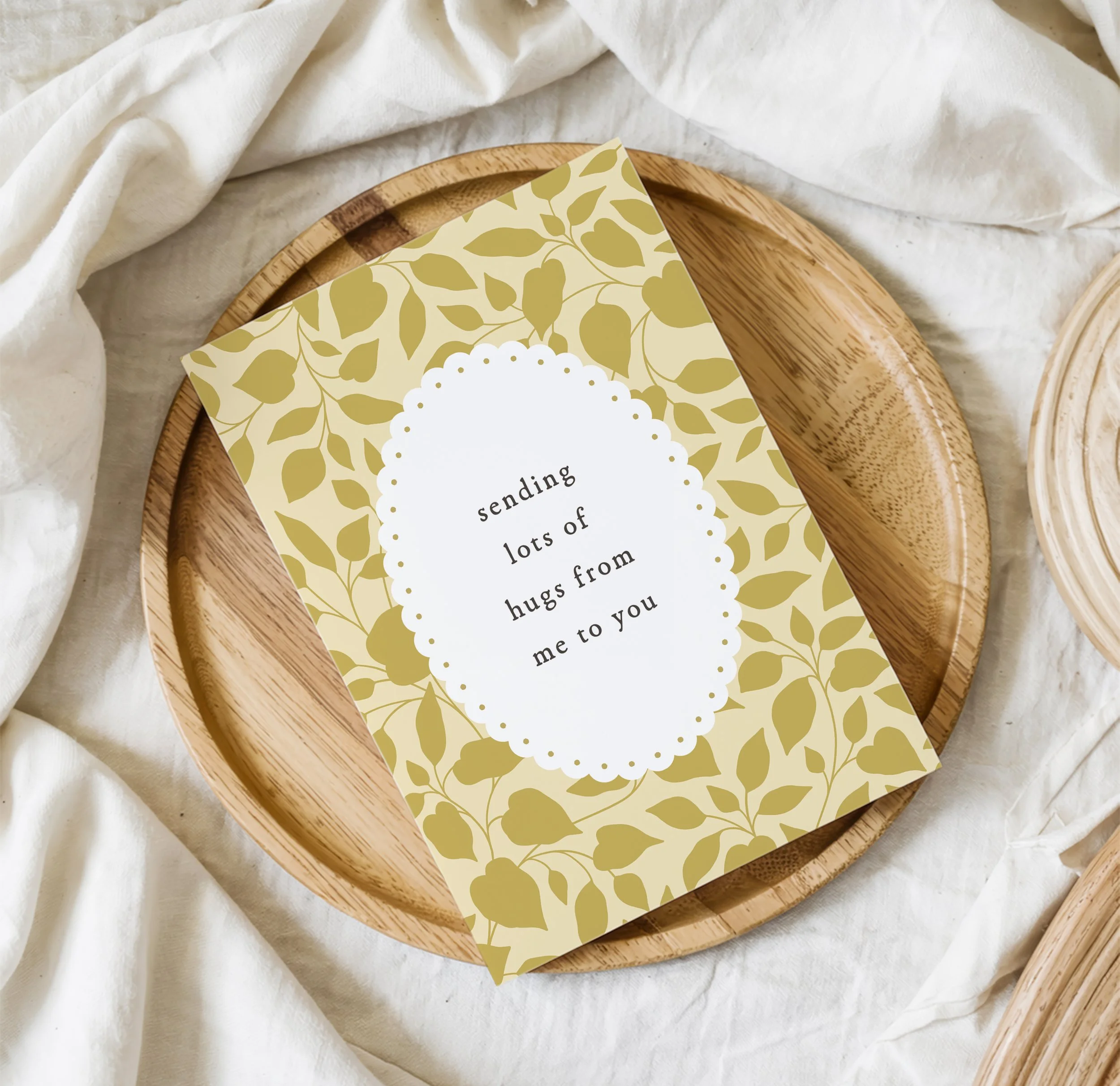 "Sending lots of hugs from me to you" Greetings Card