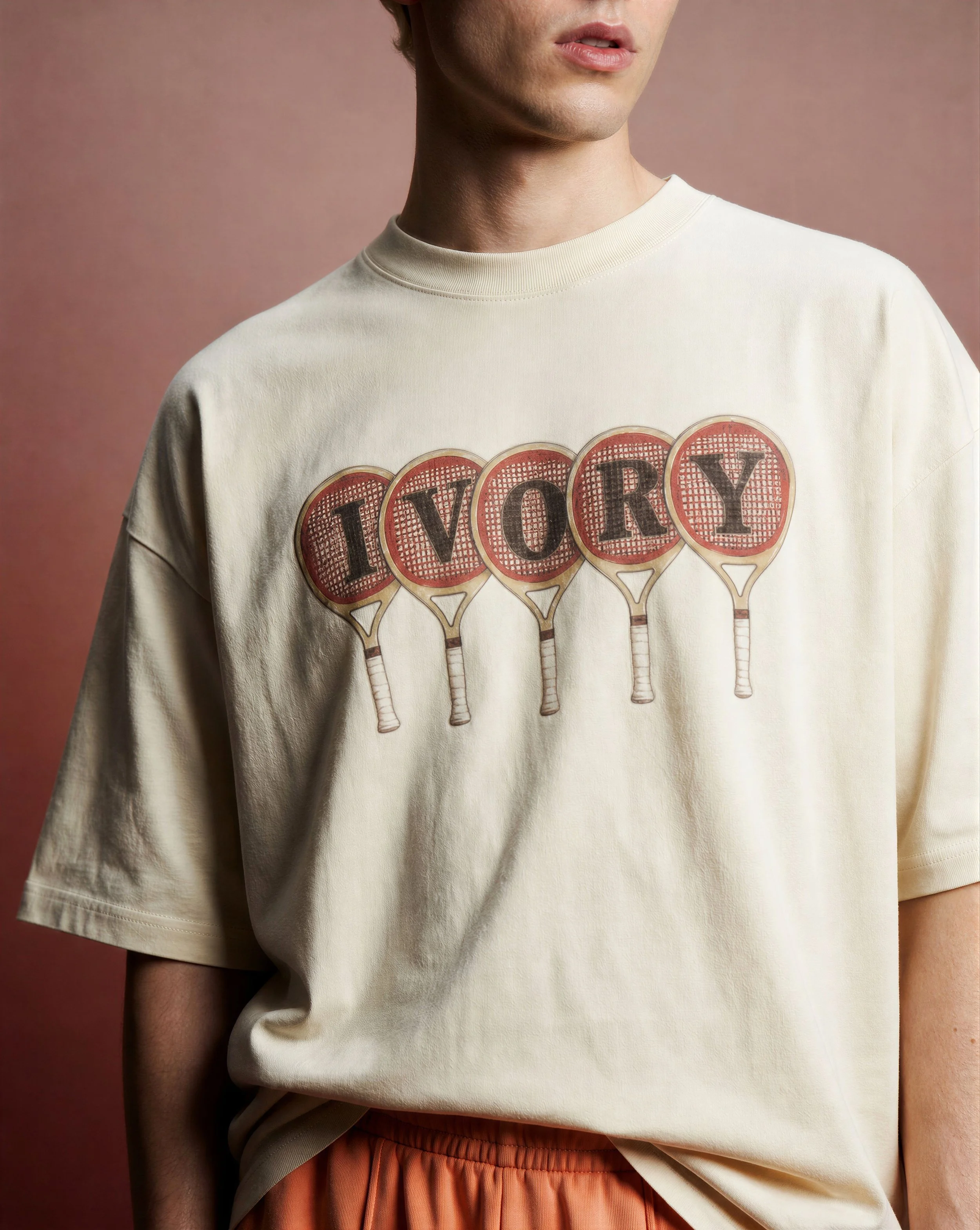 Cream Ivory Tennis Short Sleeve T-shirt