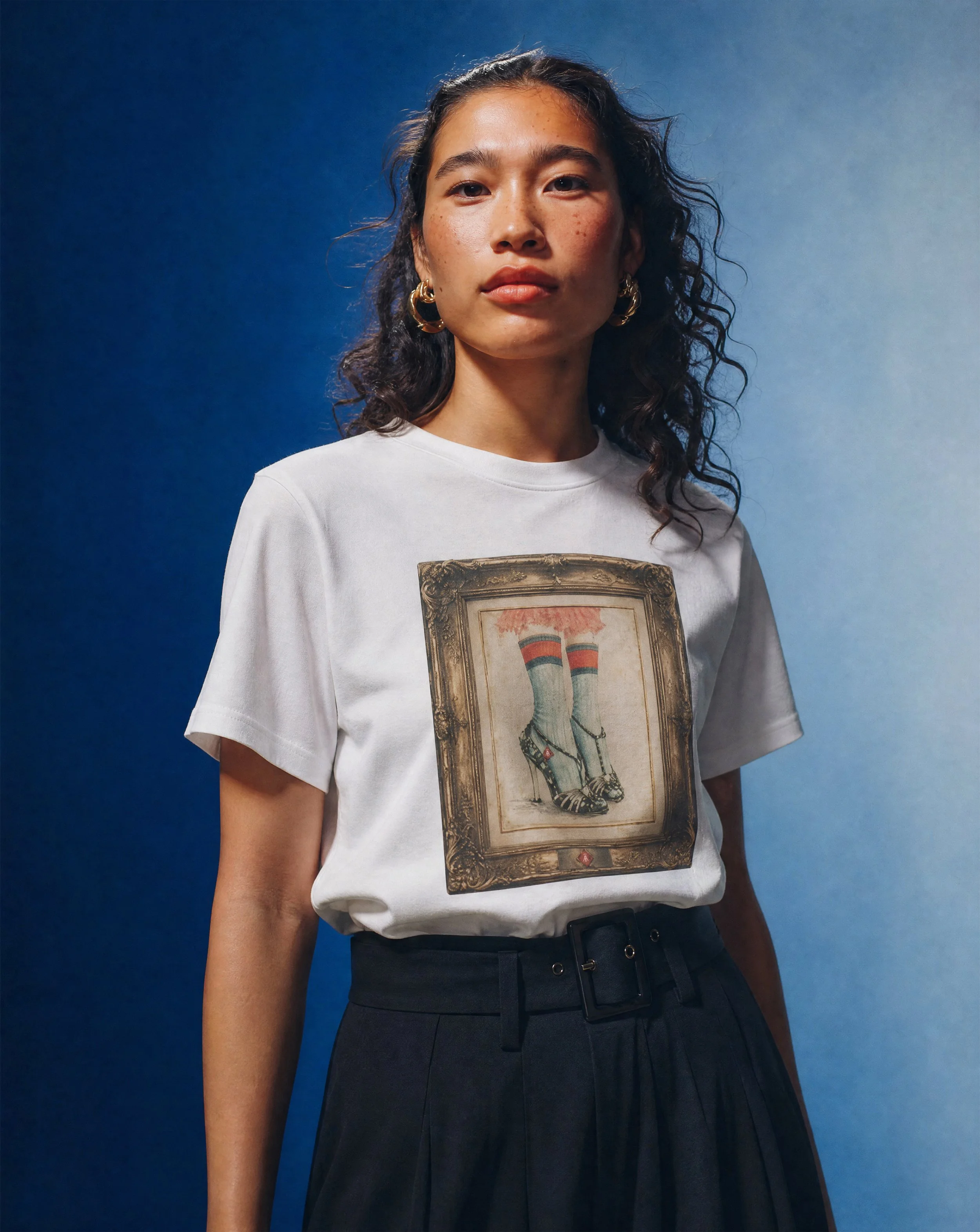 The Framed Heel Study Tee — White