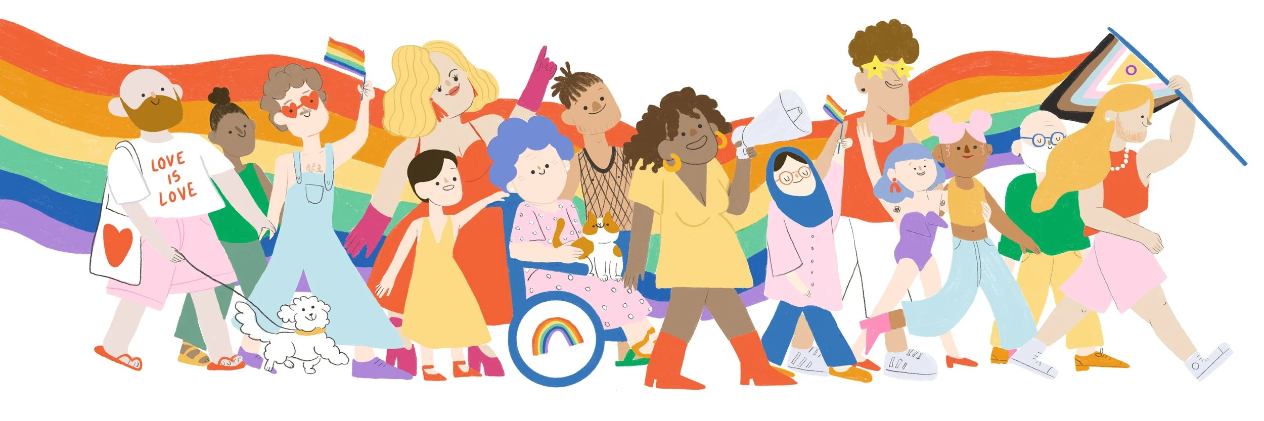 Pride Parade Illustration kid lit equal rights love is love gambuzino