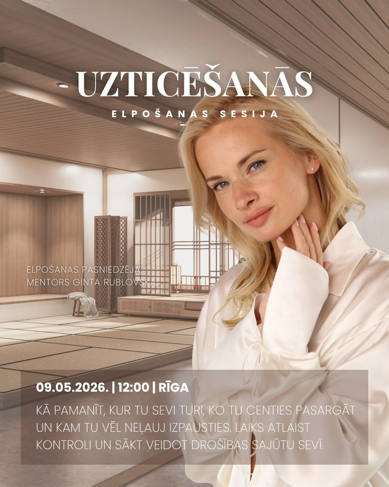 Cik bieži Tu centies visu noturēt savās rokās?

Kontrolēt situācijas. Cilvēkus. Sevi.
Domāt uz priek&scaron;u. Paredzēt. Novērst.
Lai tikai būtu dro&scaron;i.

Bet &scaron;ī kontrole maksā dārgi.
Tā paņem enerģiju.
Sasprindzina ķermeni.
Attālina no p