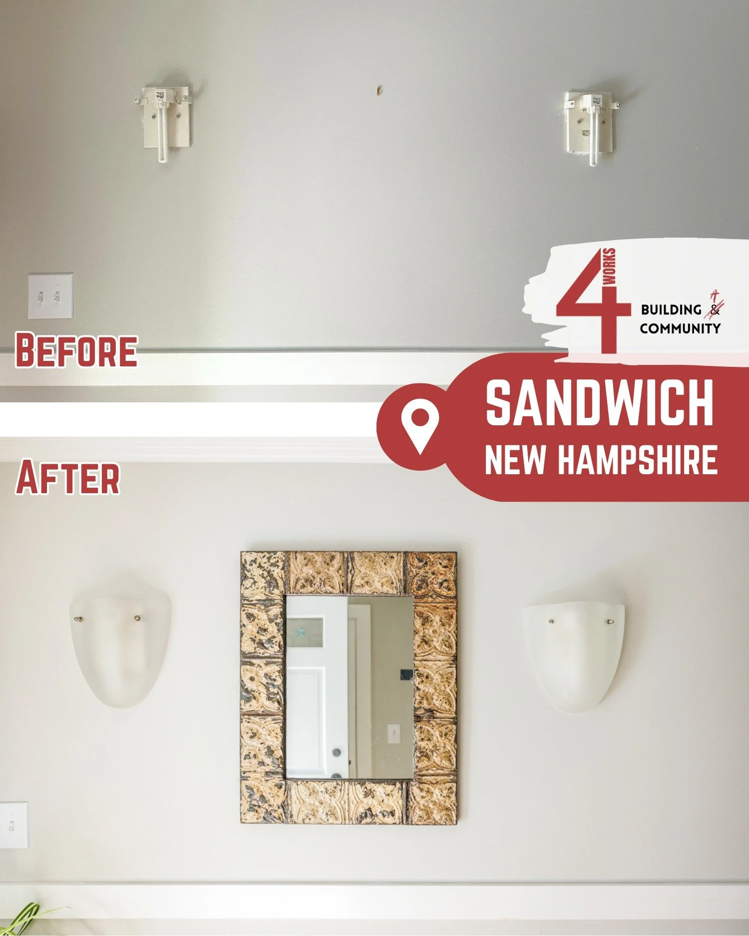 This isn't just an improvement, it's a total transformation!
Schedule your free consultation with 4 Works professional mounting services.

#4works #LakesRegionNH #InHisName #ByHisGrace #NewHampshire #newhampshirerealestate #contractor #GraniteState