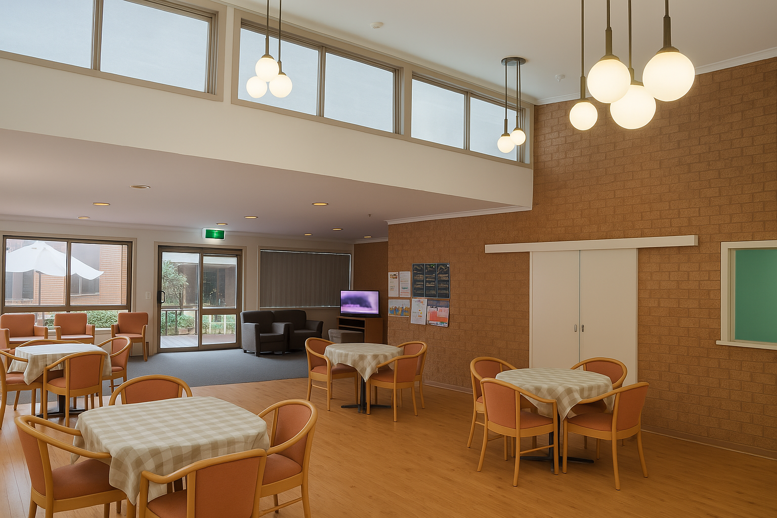 Elgar home dining room and living area natural light