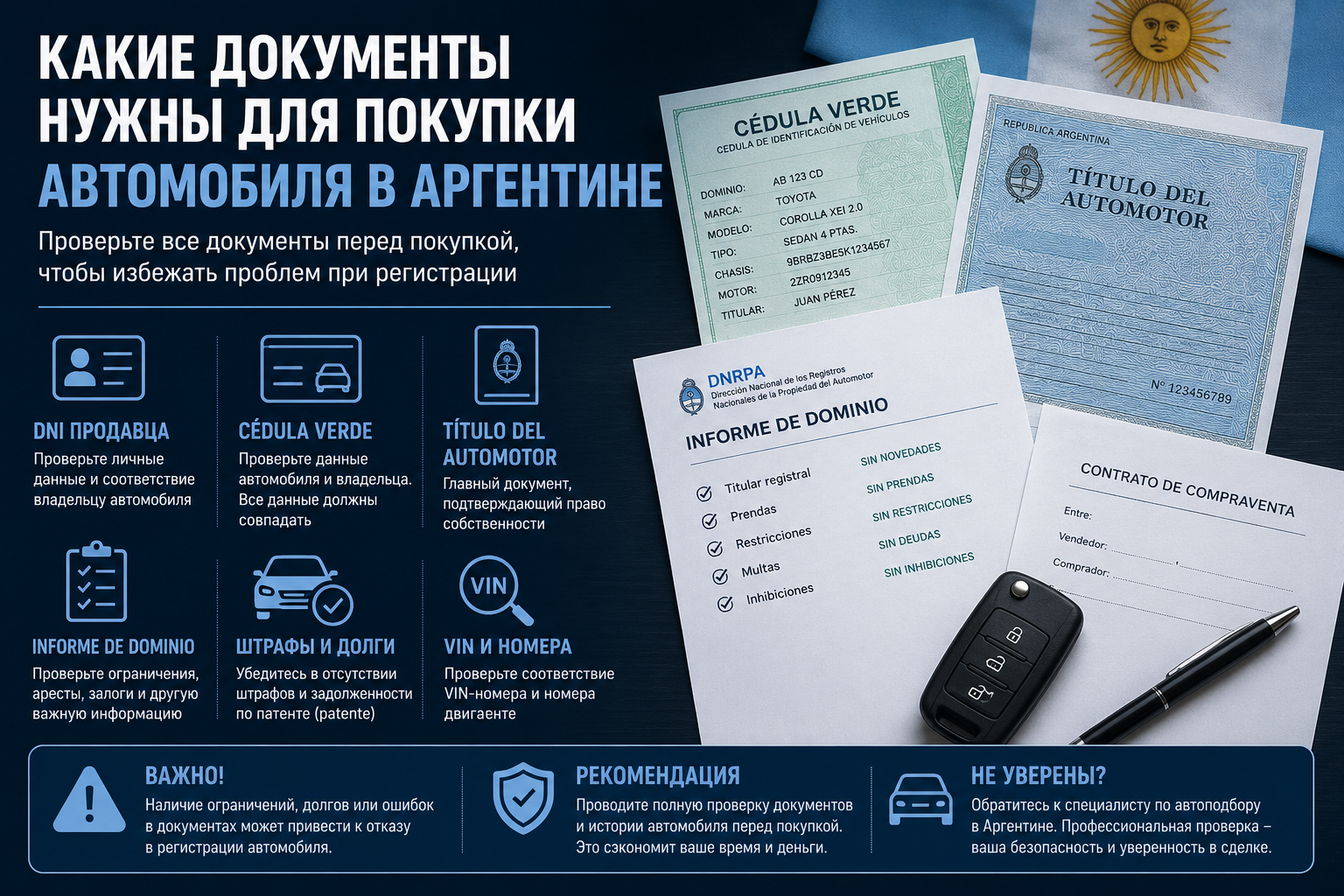 Какие документы нужны для покупки автомобиля в Аргентине